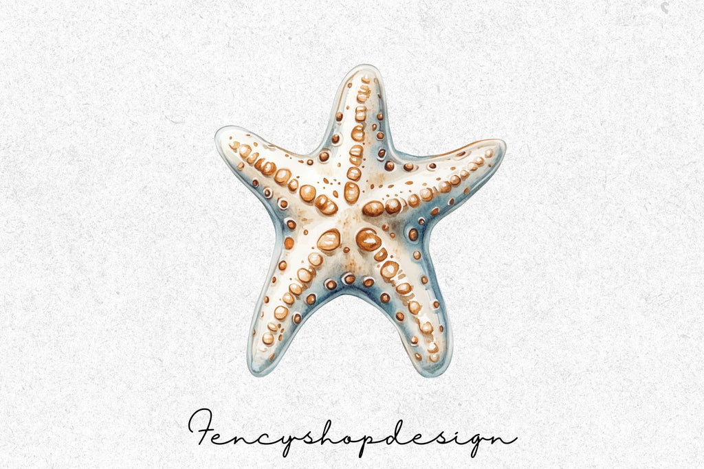 Realistic Ocean Starfish Clipart Bundle