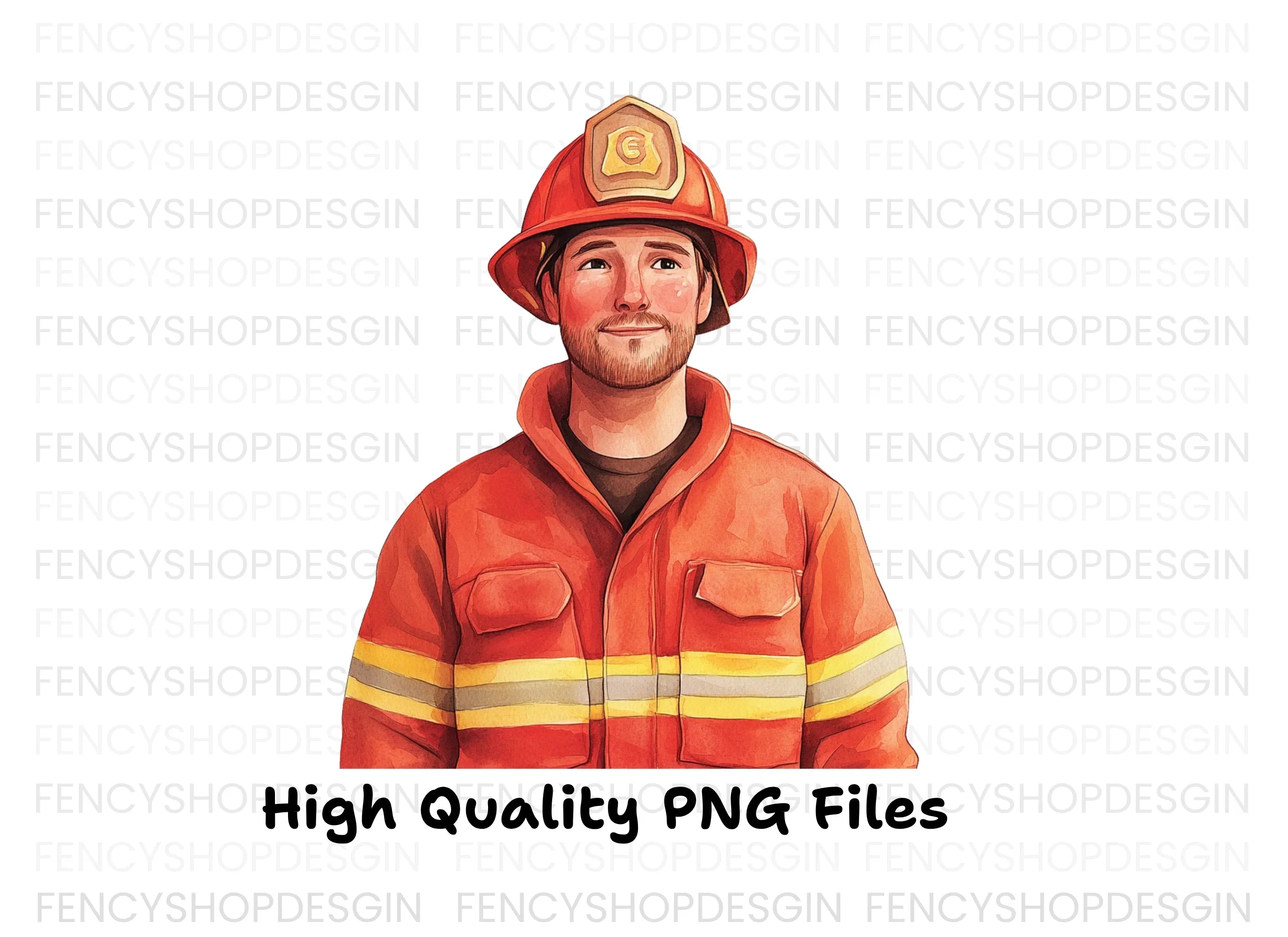 Brave Firefighter Illustration Clipart Bundle