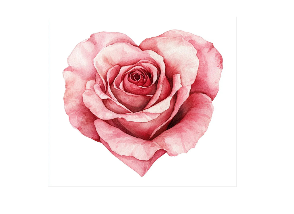 Pink Rose Heart Clipart Bundle