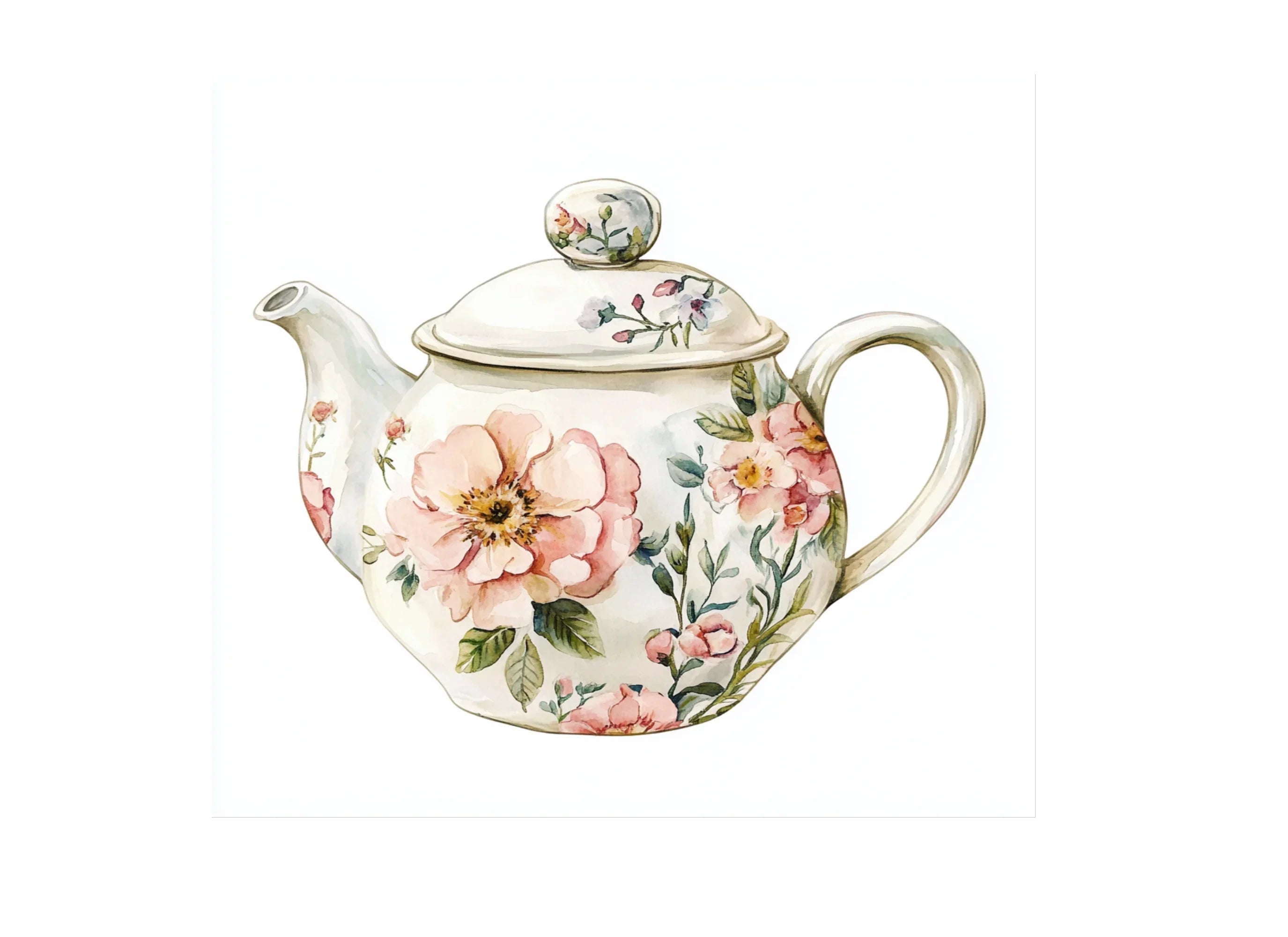 Elegant Floral Teapot Clipart Bundle