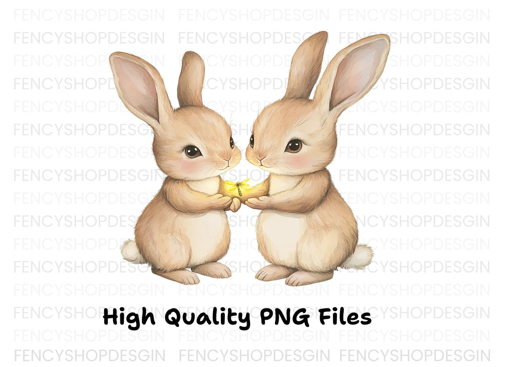 Cute Bunny Couple Clipart Bundle