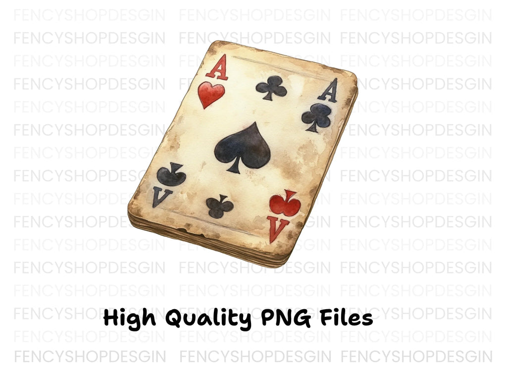 Vintage Ace of Spades Playing Card Clipart Bundle