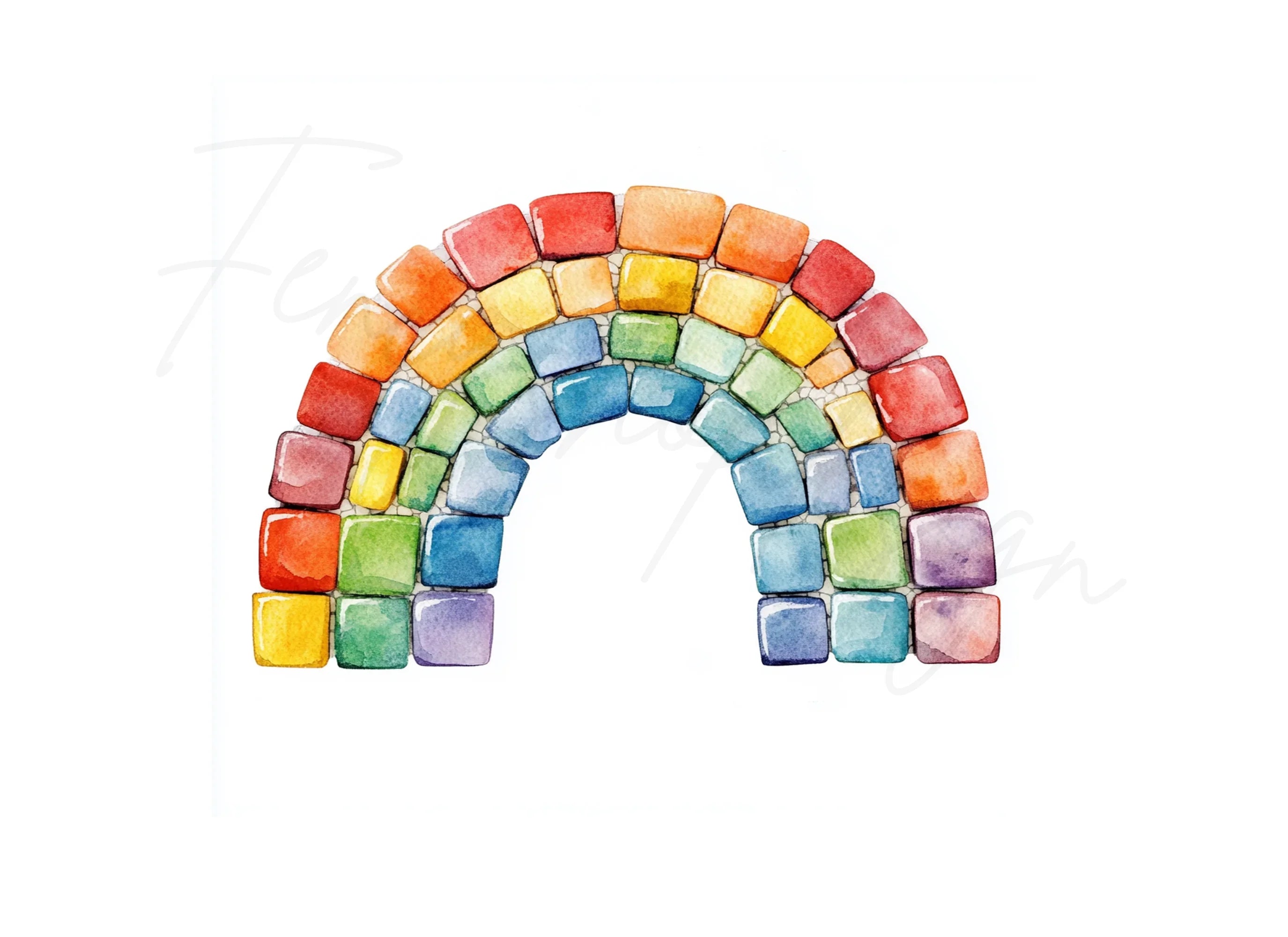 Rainbow Block Clipart Bundle