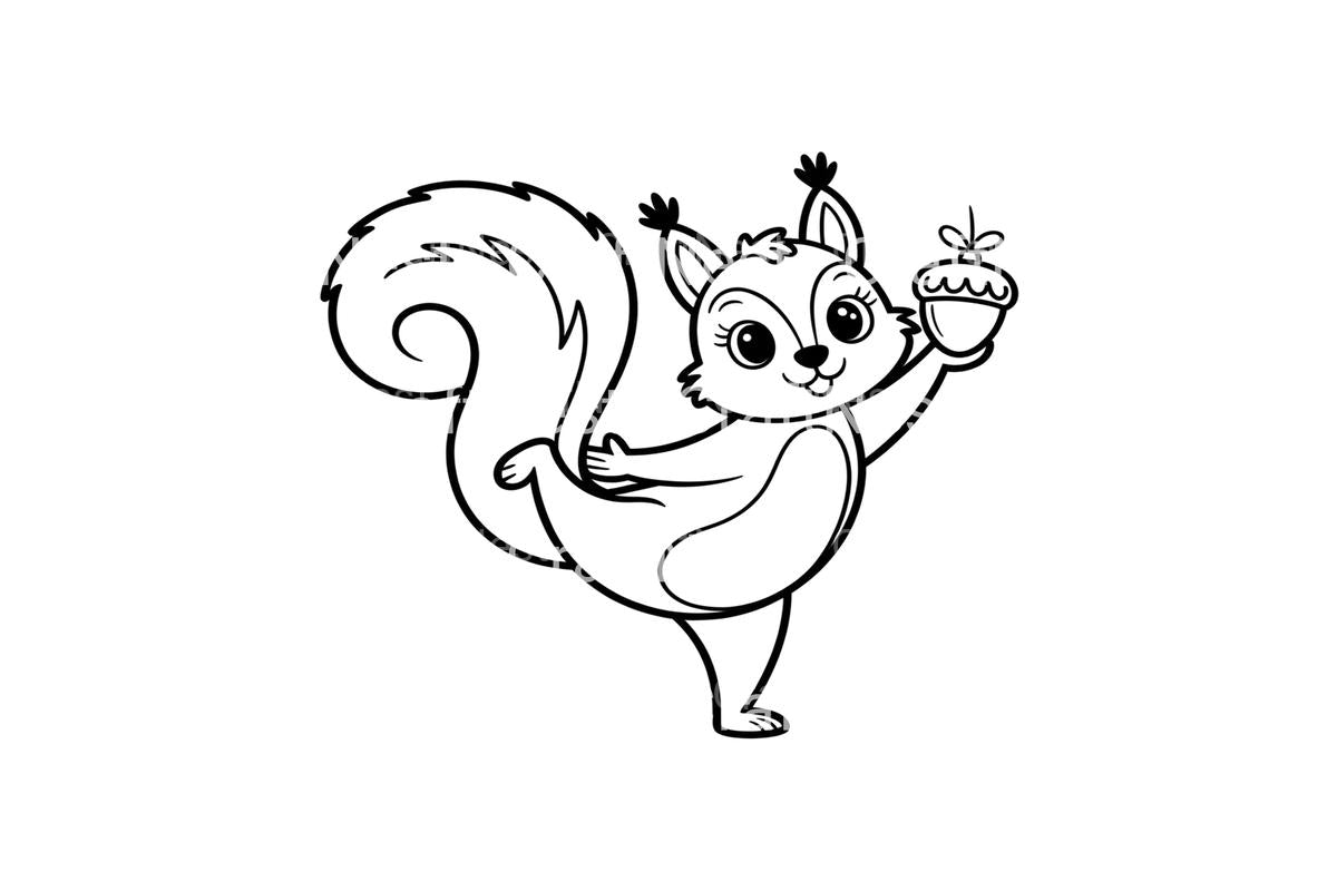 Cute Squirrelsfor Kids Coloring Books