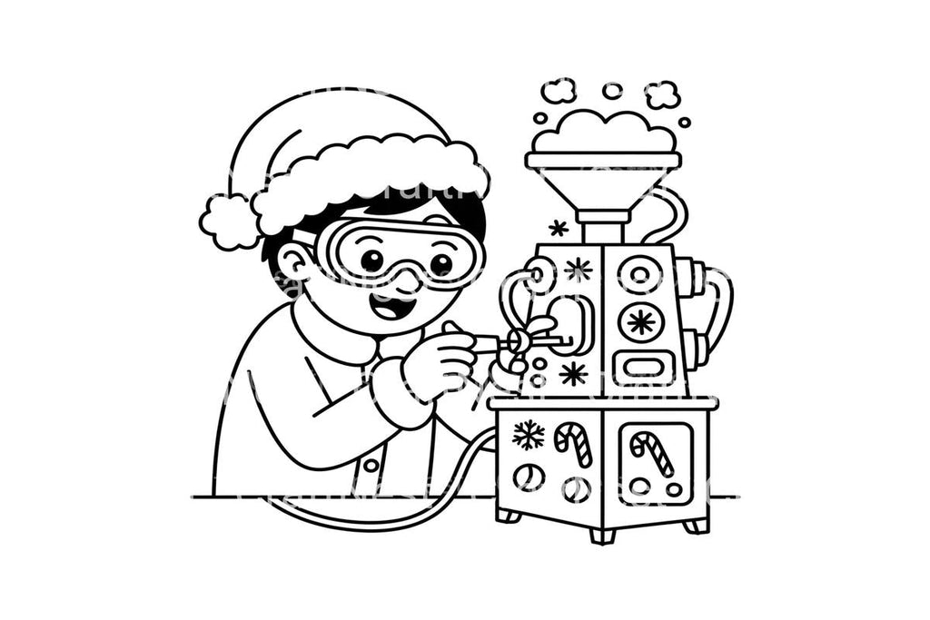 Christmas Elf Scientist Coloring Books