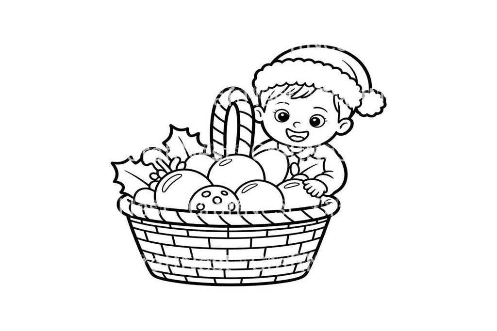 Christmas and Fruit Basket Coloring Books
