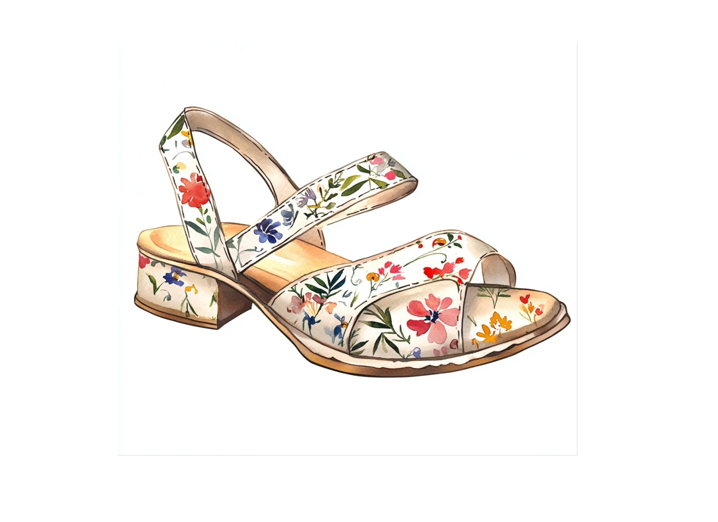 Floral Footwear Clipart Bundle