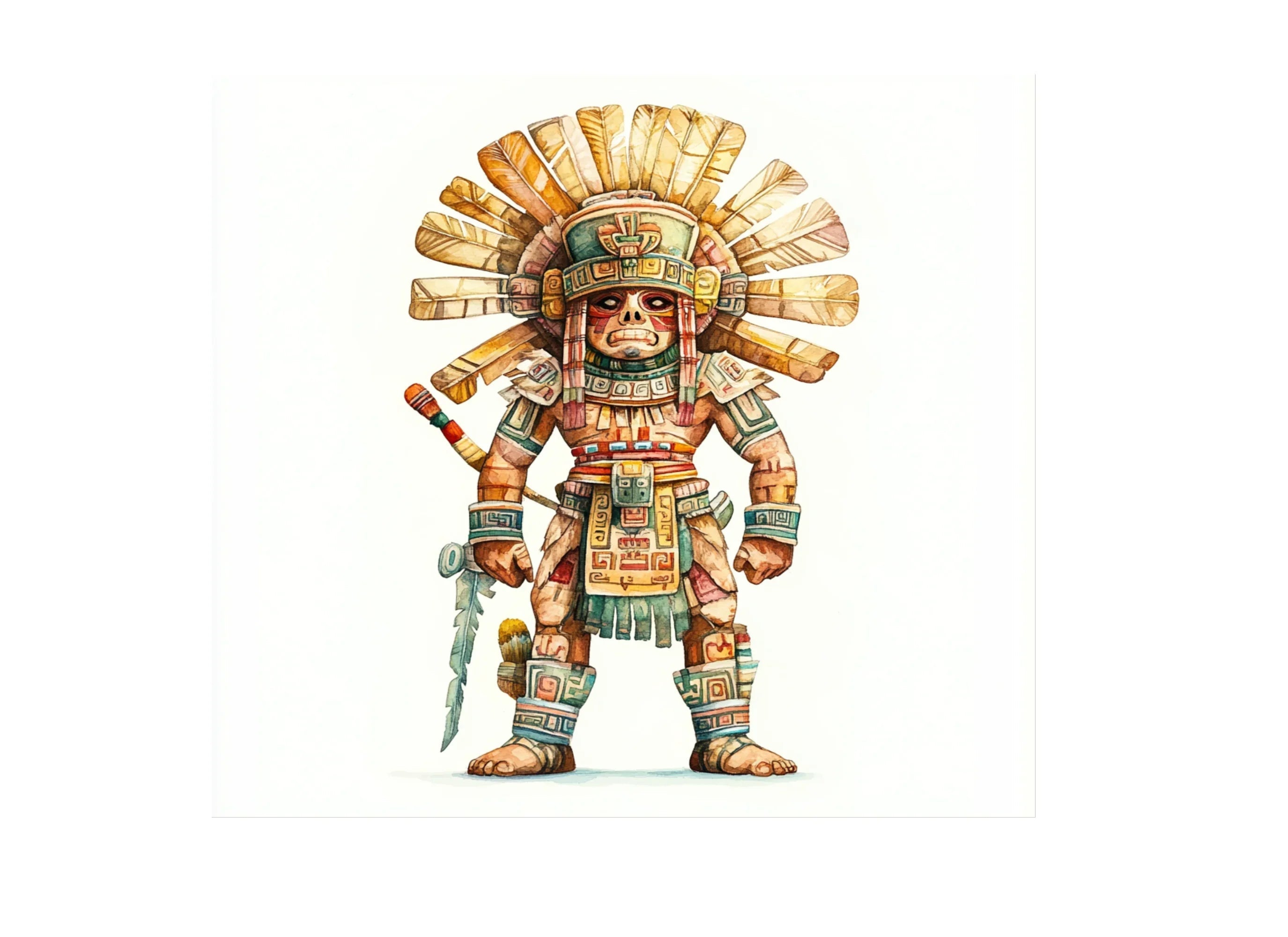 Ancient Aztec Warrior Clipart Bundle