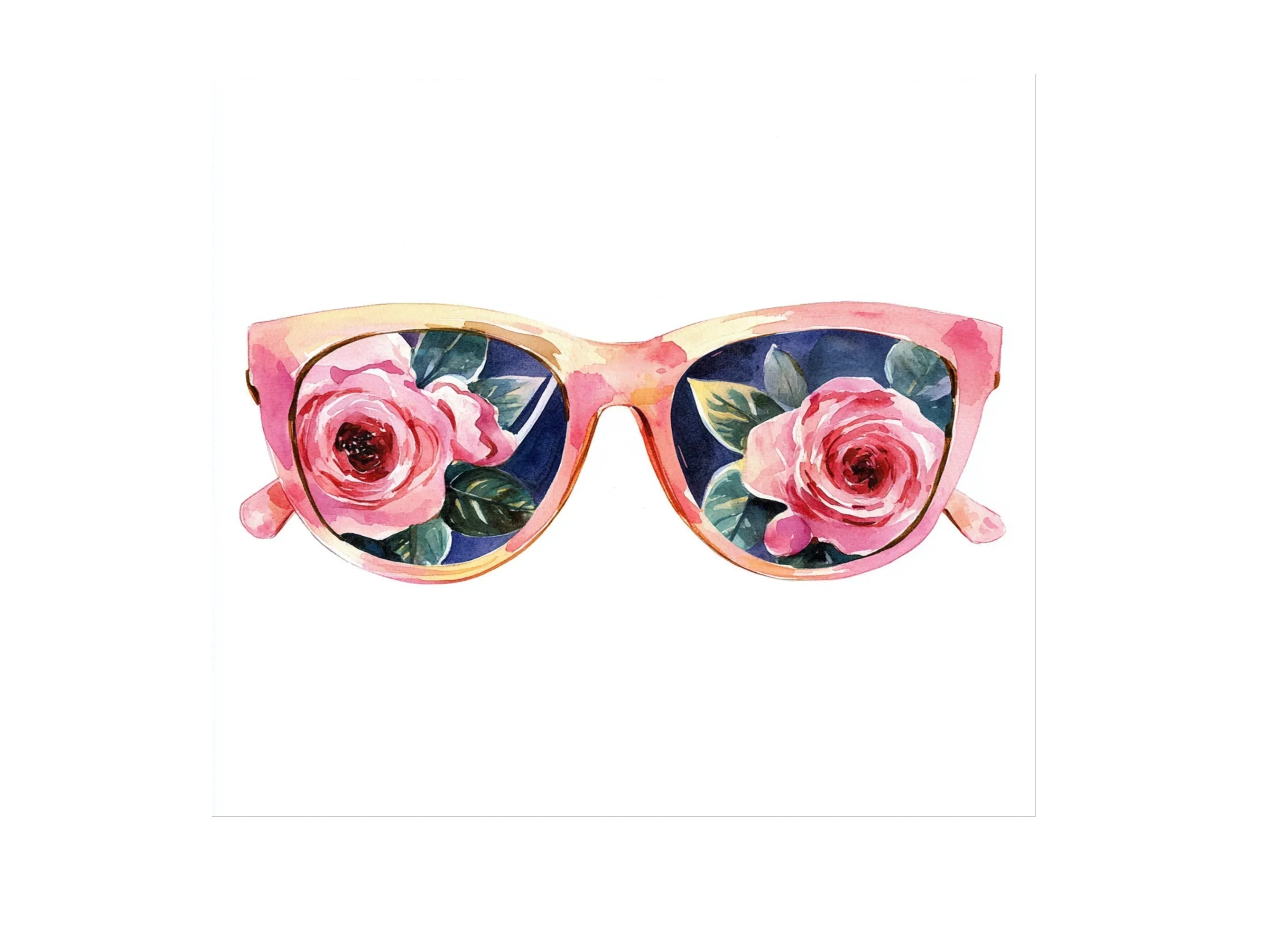 Floral Reflection Sunglasses Clipart Bundle