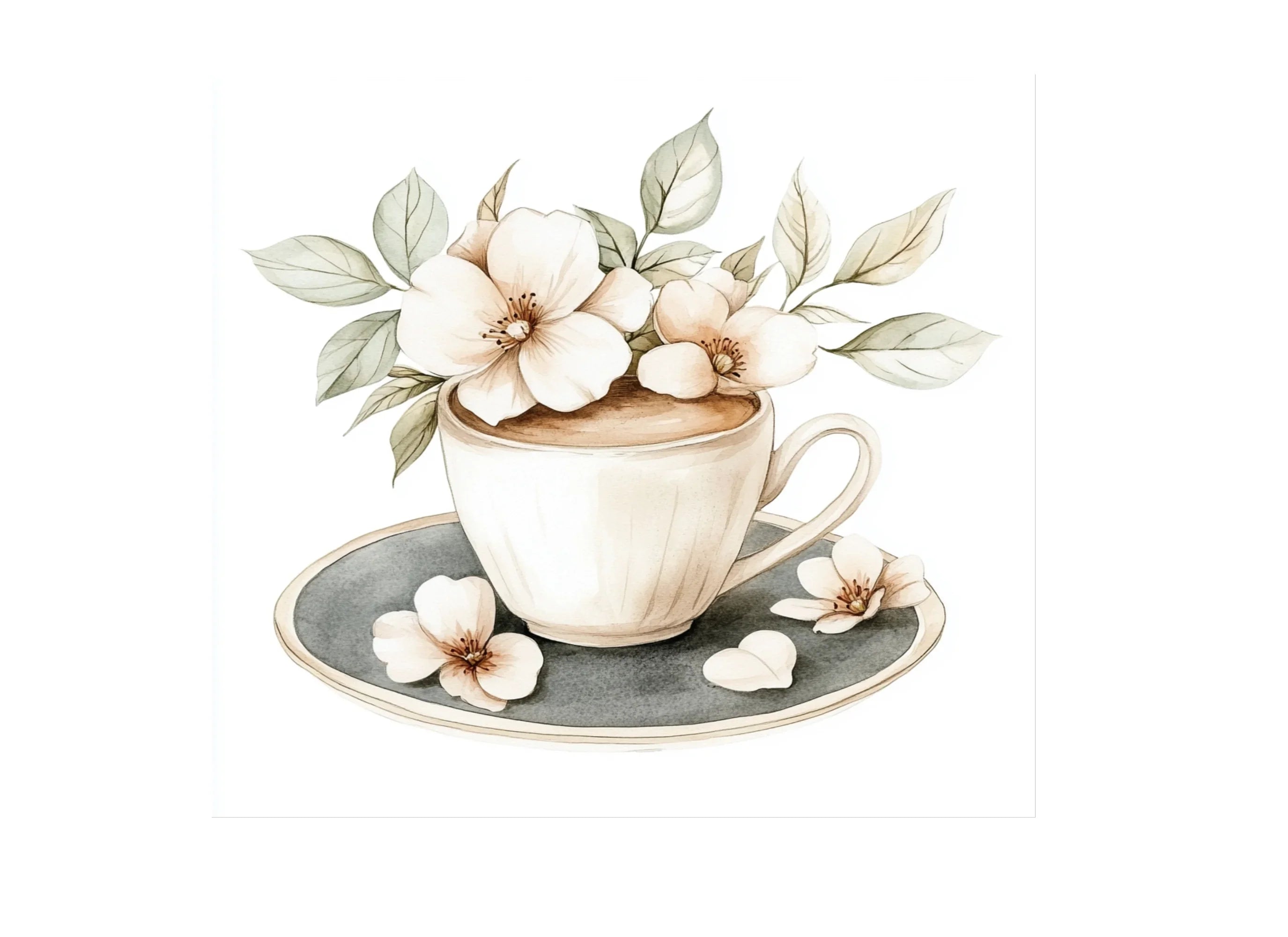 Elegant White Floral Clipart Bundle