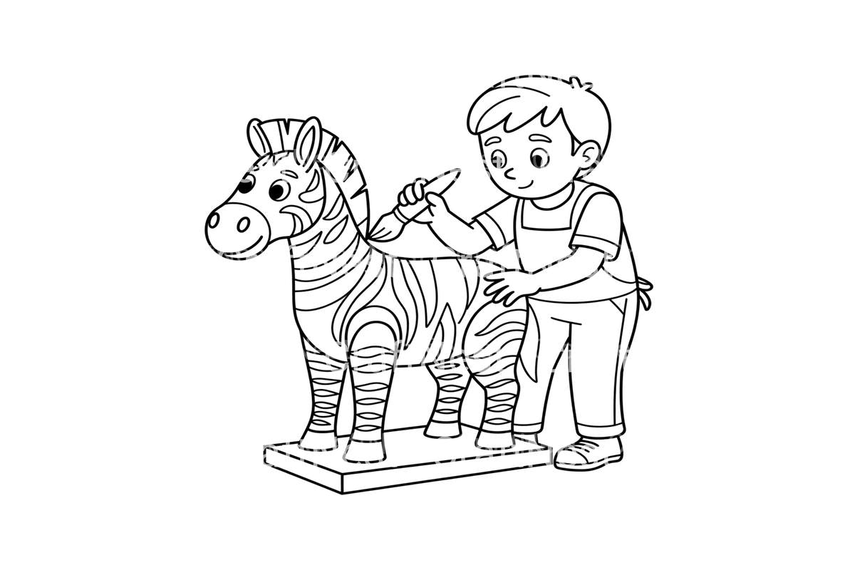 Zebra Toy Crafting Fun Coloring Books