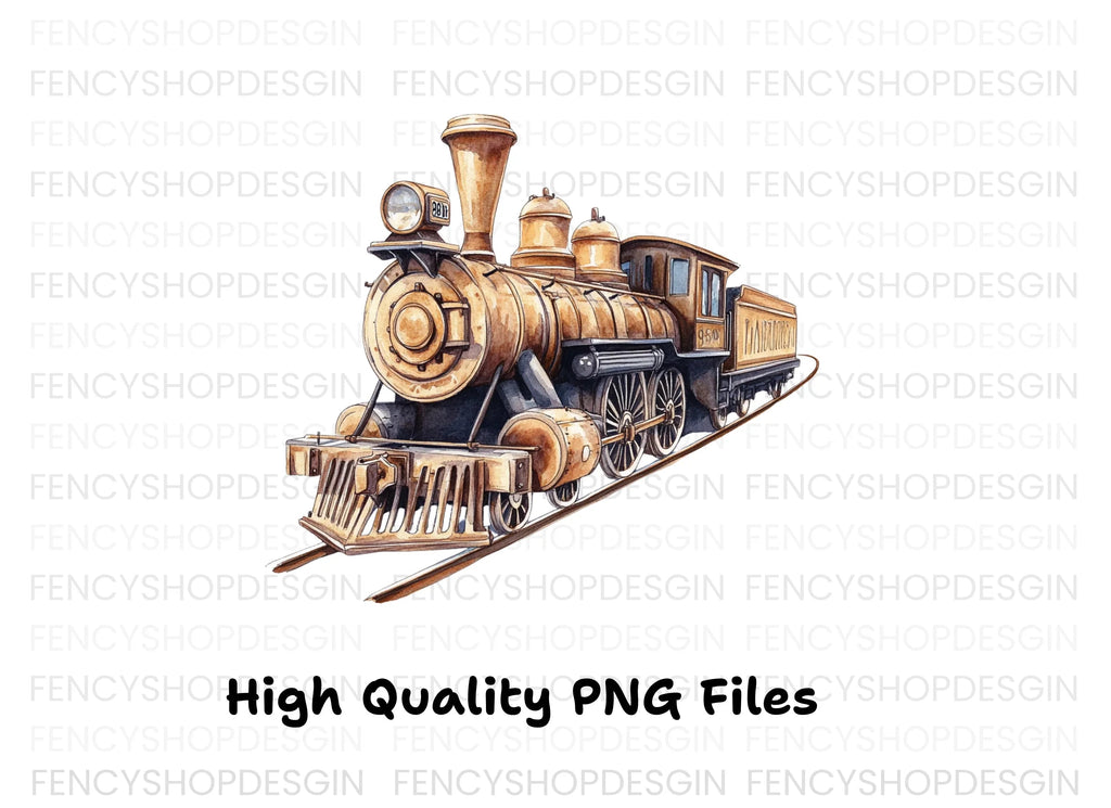 Vintage Steam Train Clipart Bundle