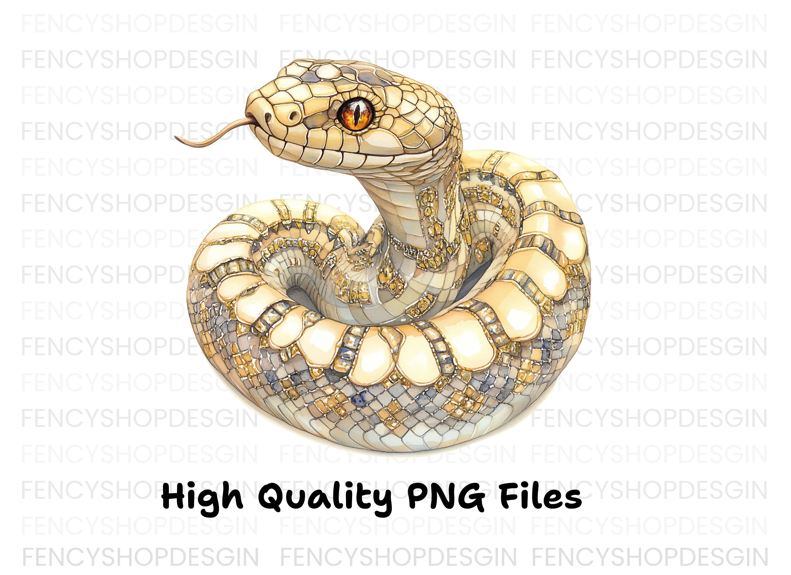 Golden Snake Clipart Bundle