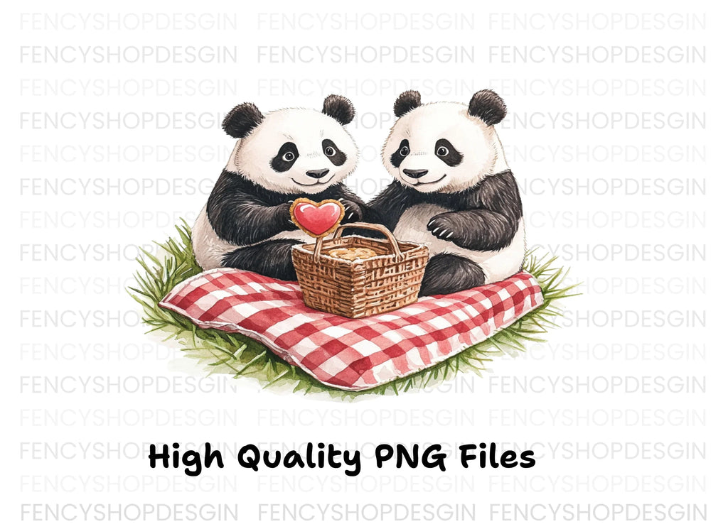 Cute Panda Bear Picnic Clipart Bundle
