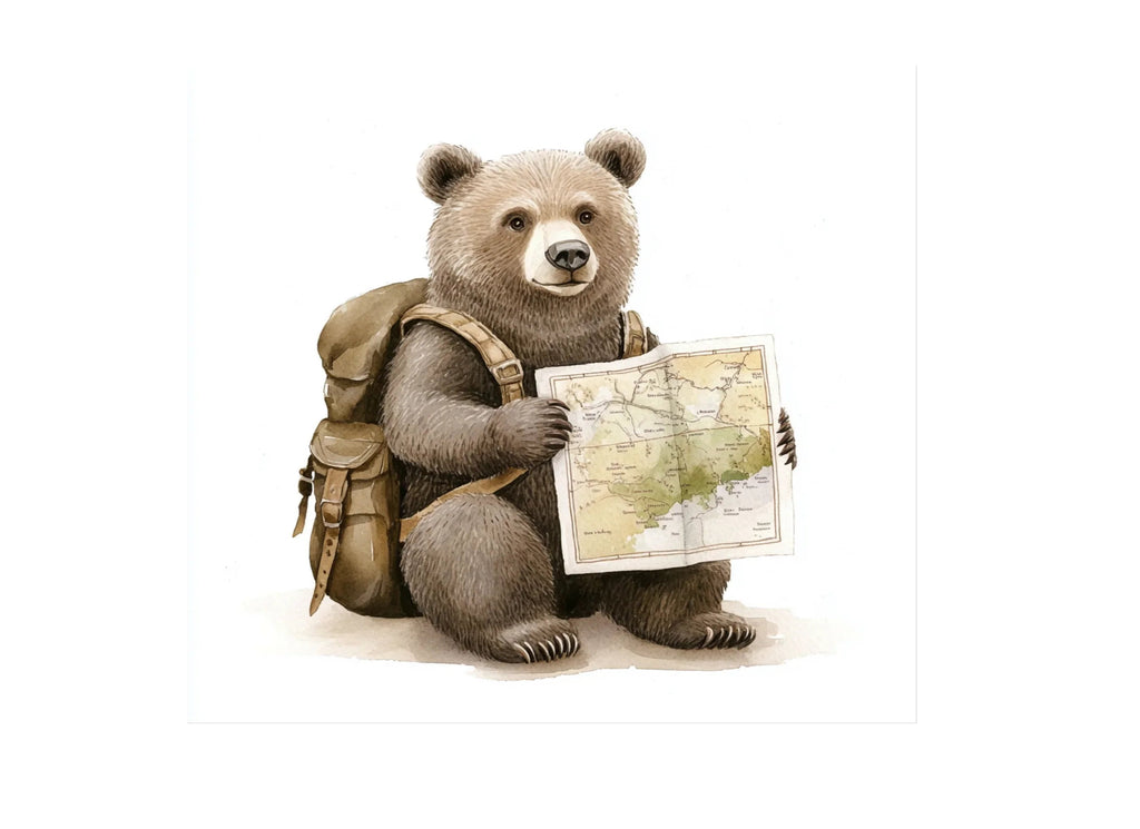 Bear Explorer Map Clipart Bundle
