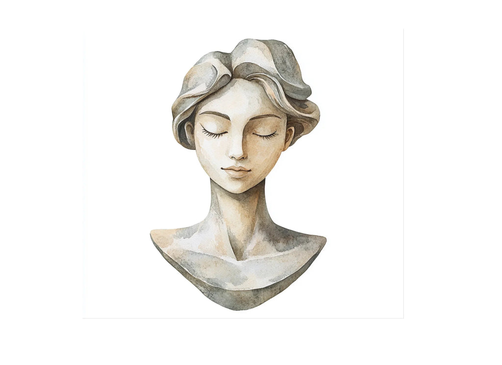 Elegant Female Bust Sculpture Clipart Bundle