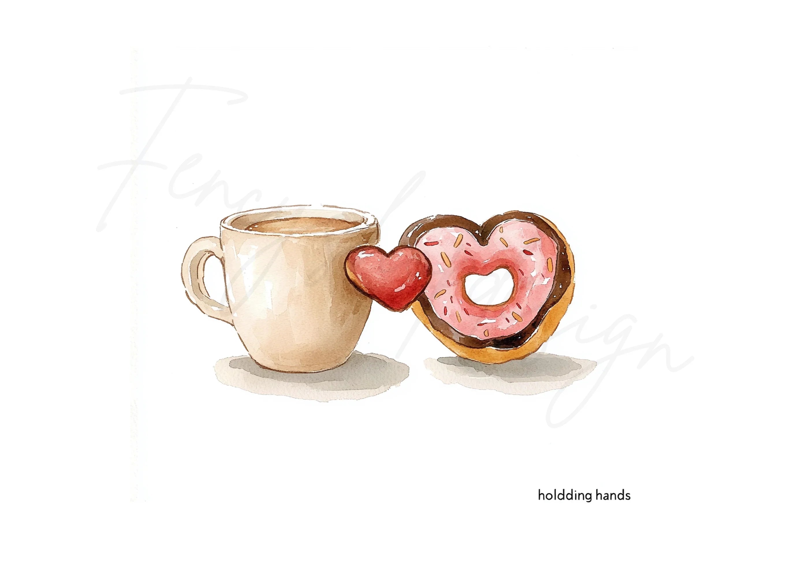 Coffee and Donut Love Clipart Bundle