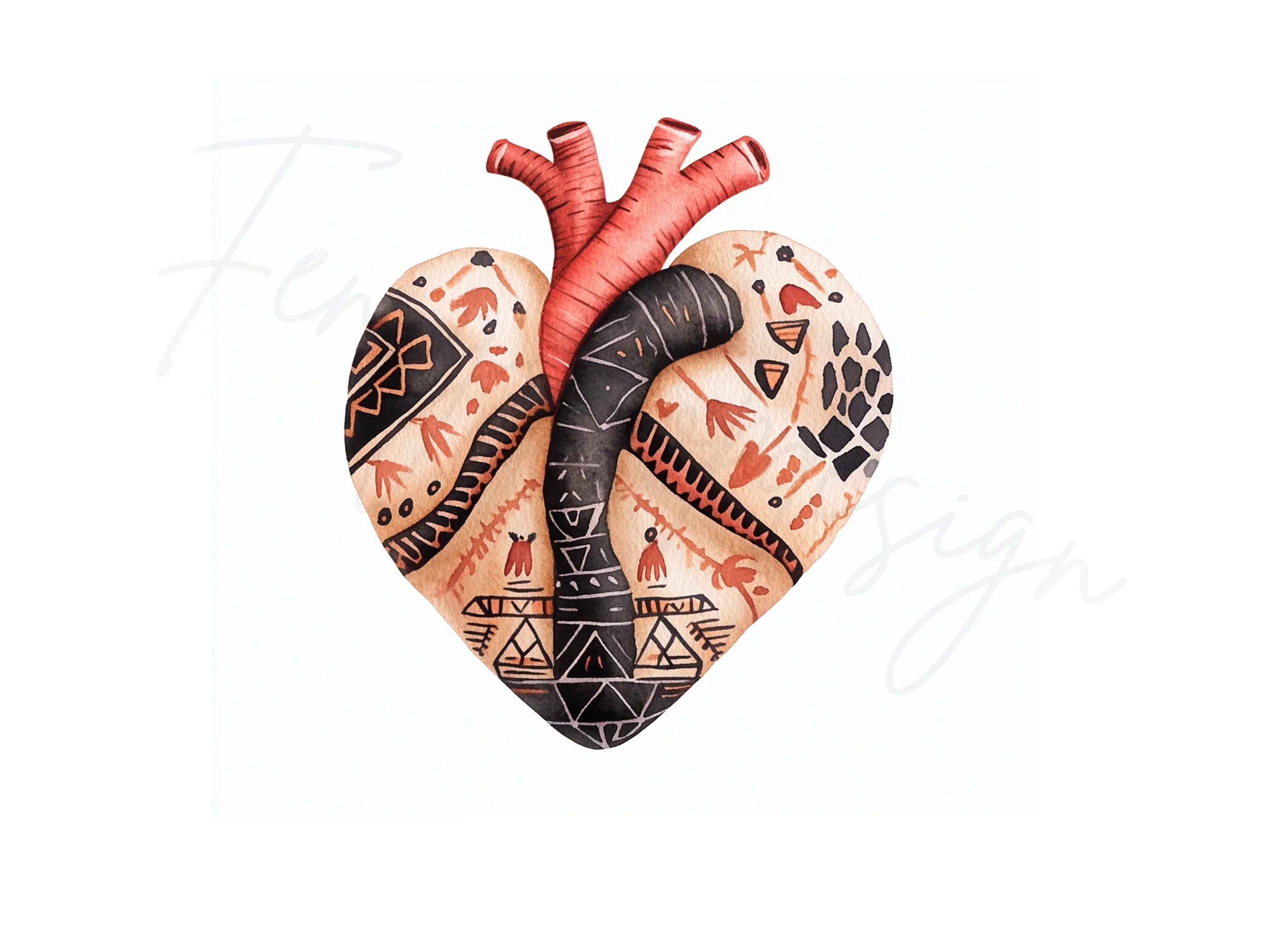 Tribal Heart Clipart Bundle
