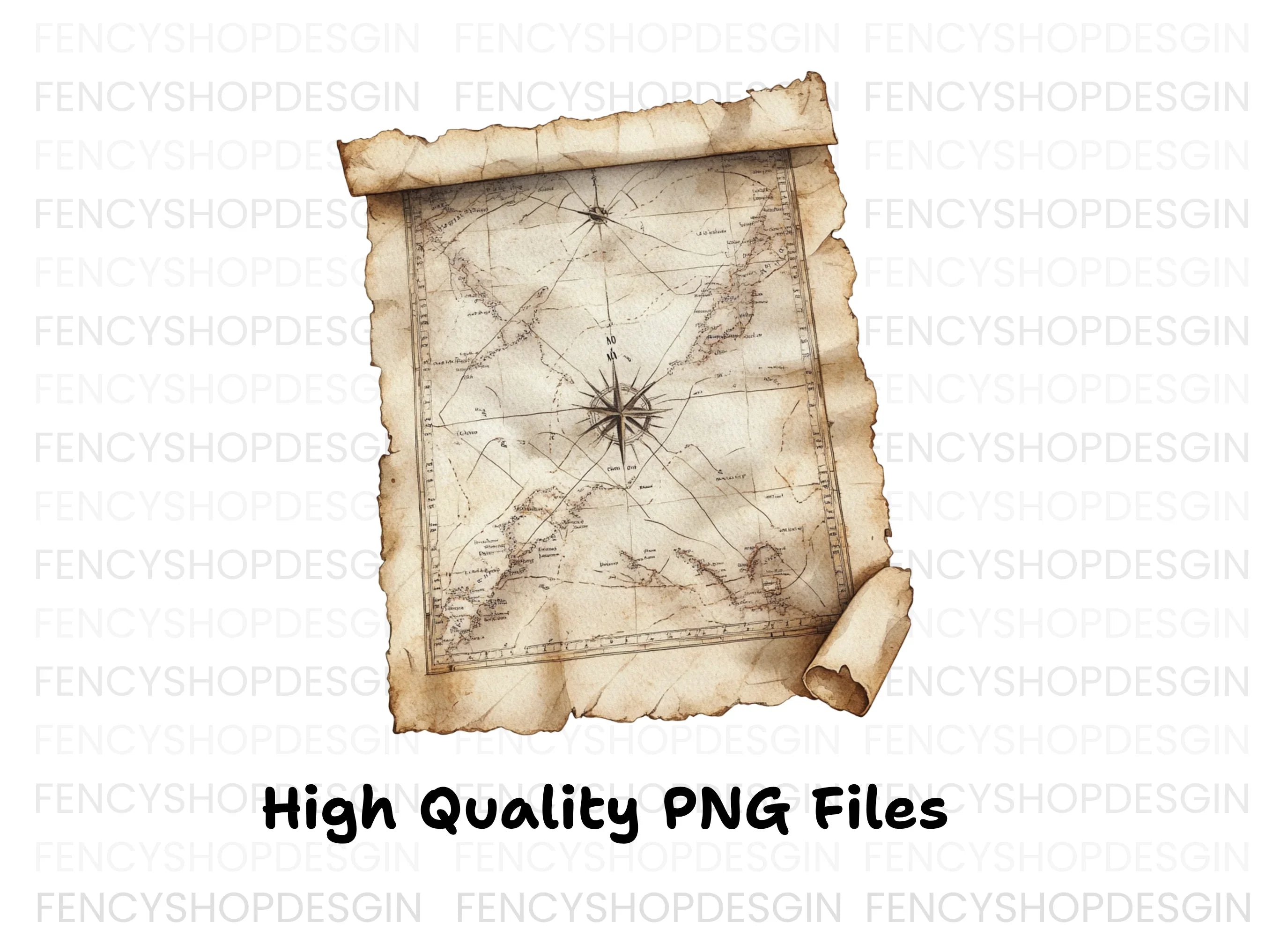Vintage Treasure Map Clipart Bundle