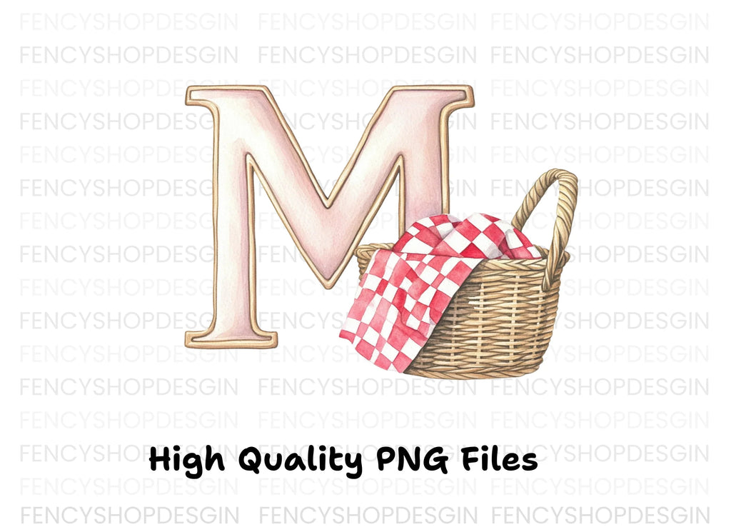 Picnic Basket Letter Duo Clipart Bundle