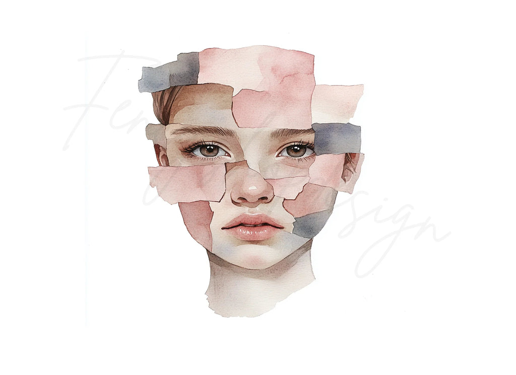 Fragmented Face Clipart Bundle