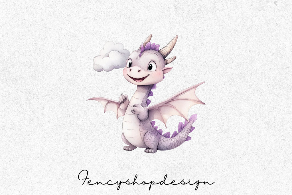 Cute Baby Dragon Clipart Bundle