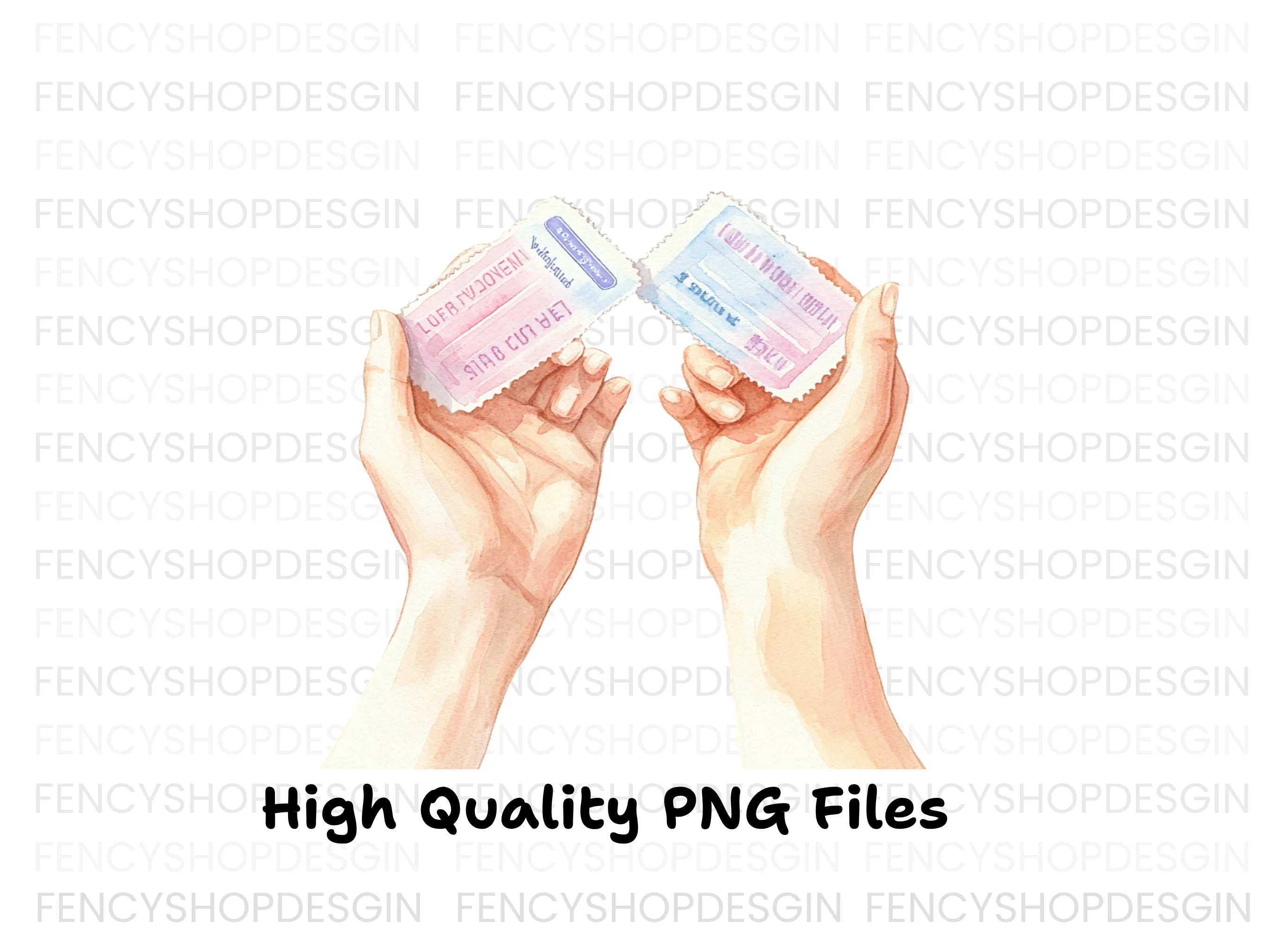 Hands Holding Tickets Clipart Bundle