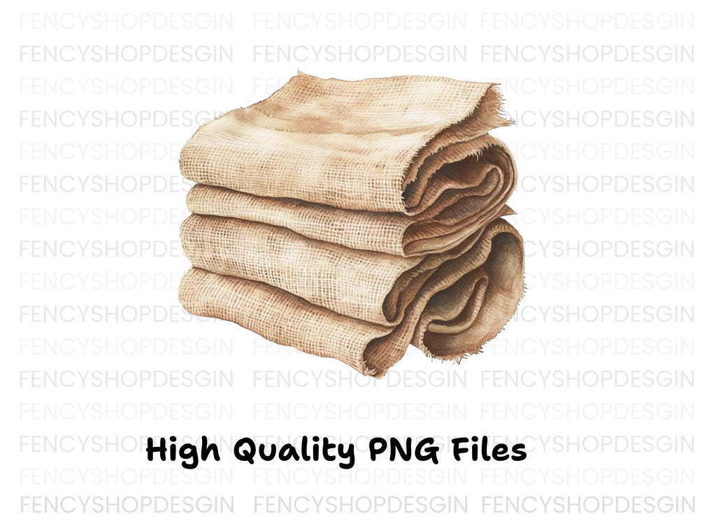 Folded Burlap Cloth Clipart Bundle