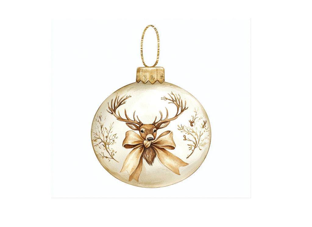 Christmas Deer Ornament Clipart Bundle