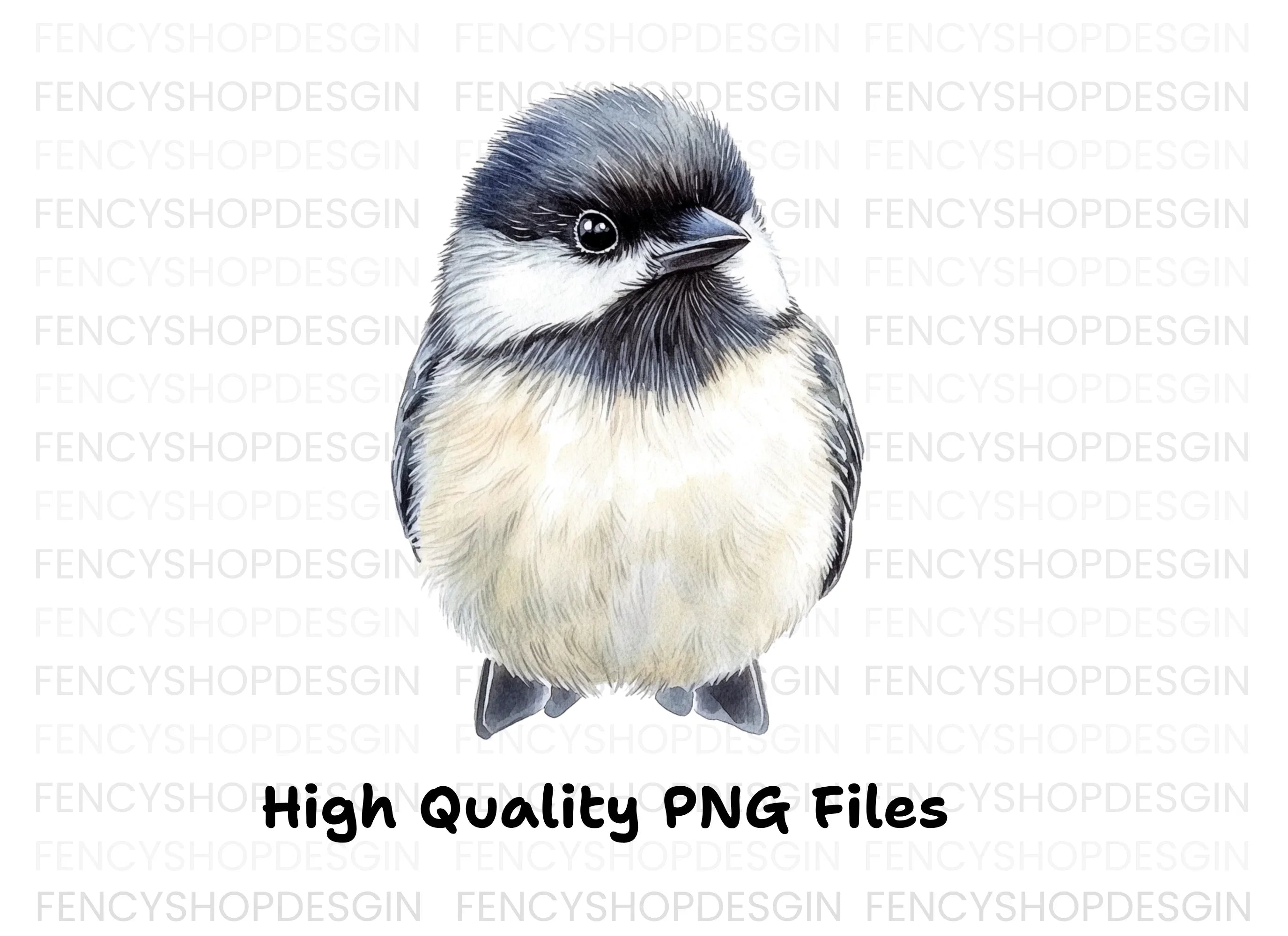 Cute Chickadee Bird Clipart Bundle