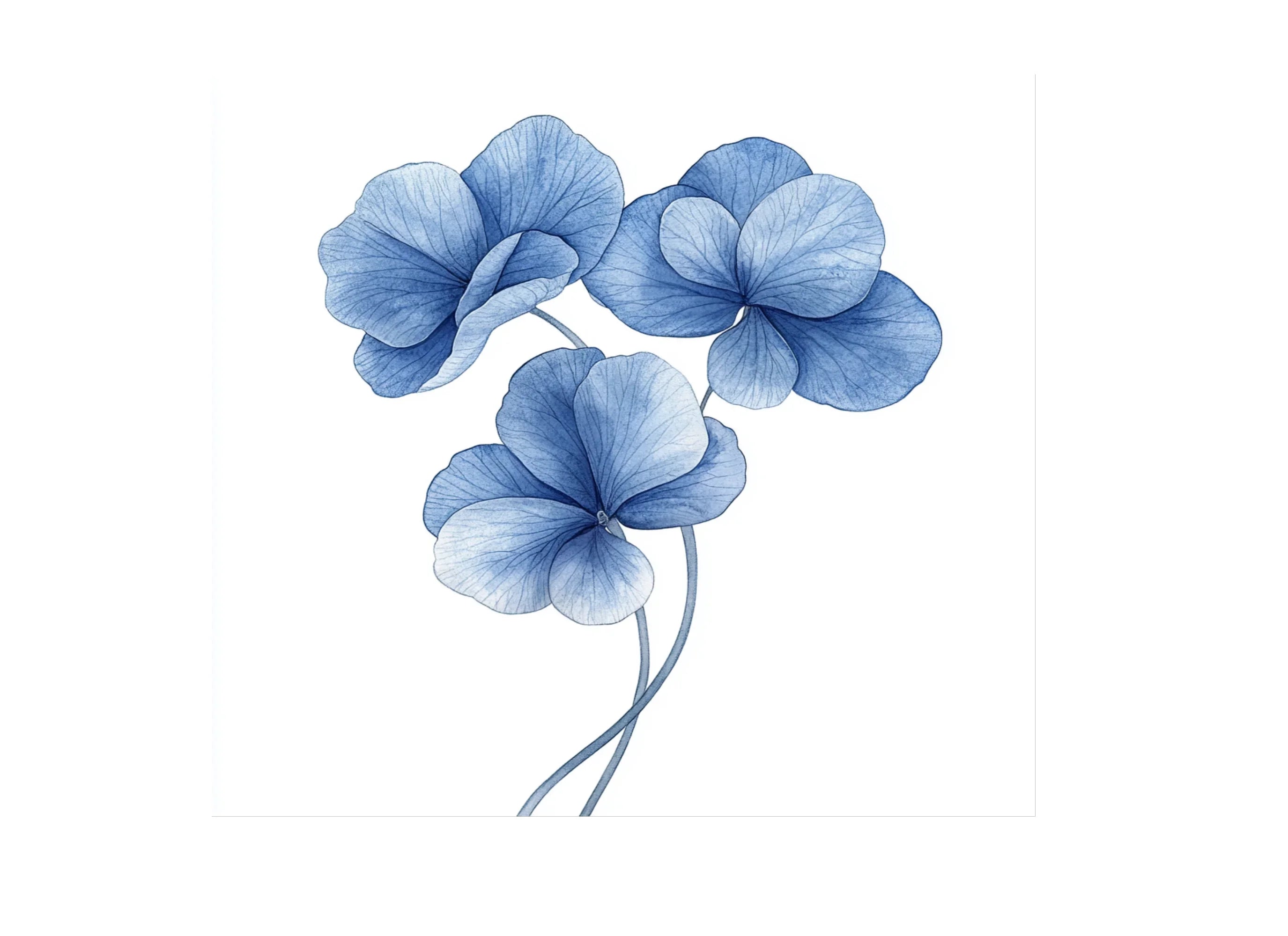 Elegant Blue Flower Clipart Bundle