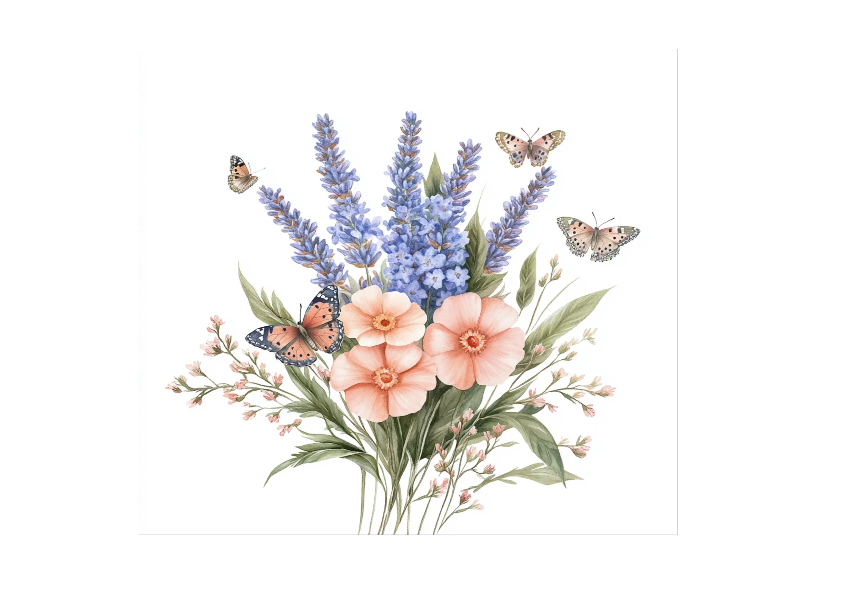 Lavender Butterfly Clipart Bundle