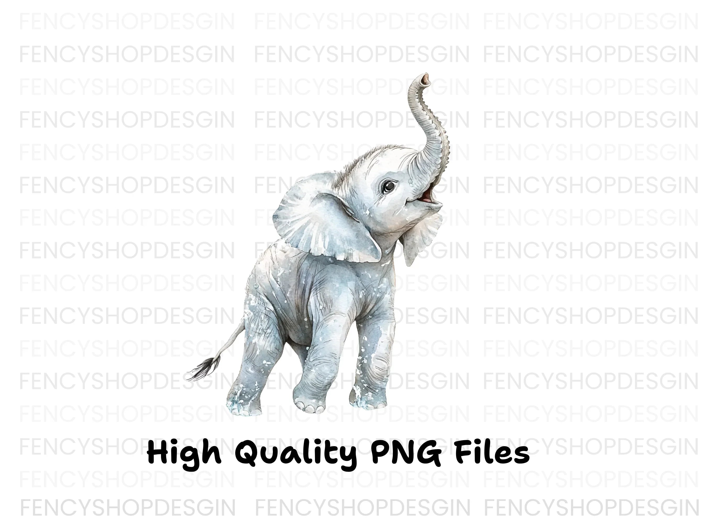 Adorable Baby Elephant Clipart Bundle
