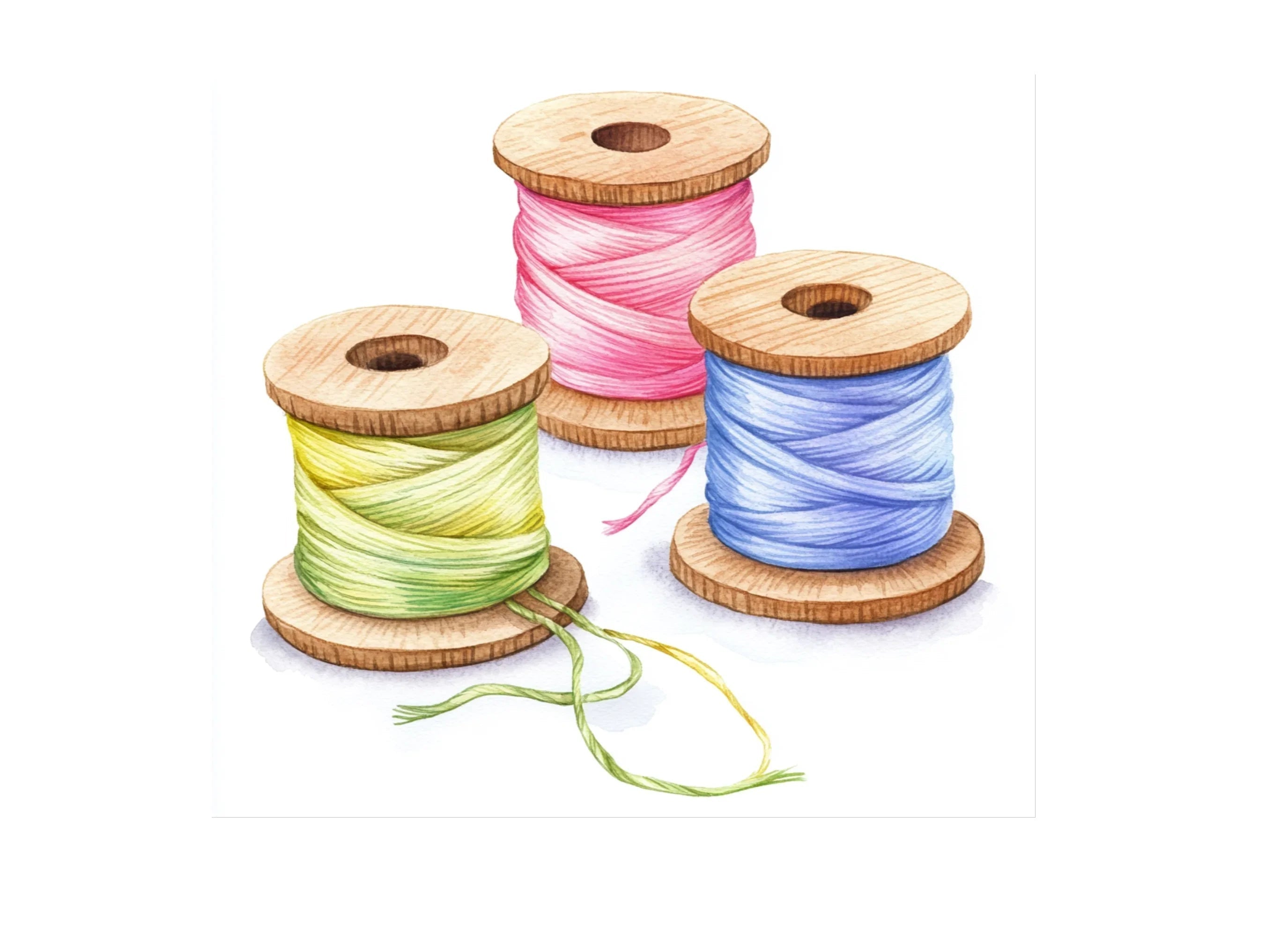Colorful Sewing Thread Clipart Bundle