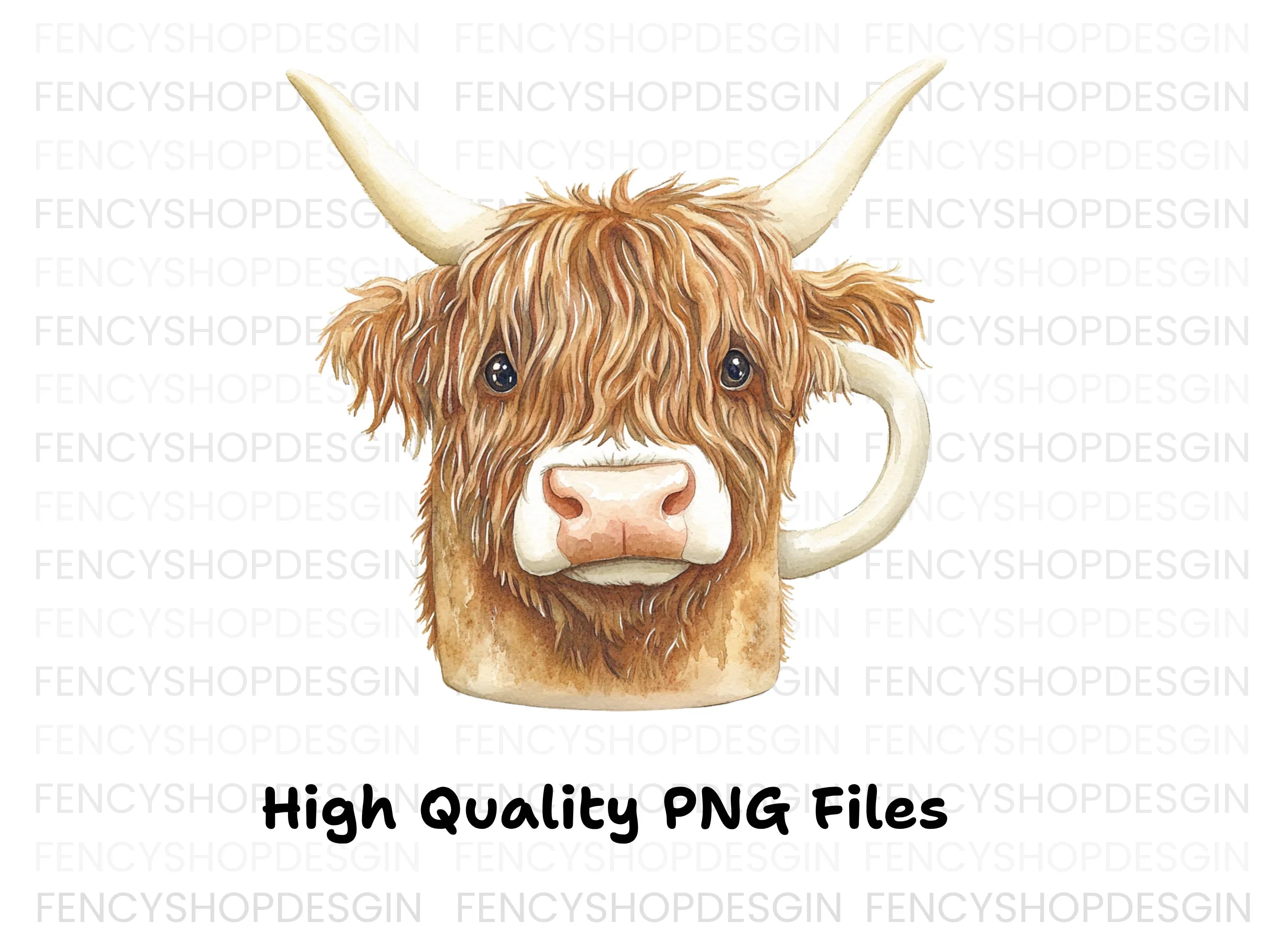 Cute Highland Cow Clipart Bundle