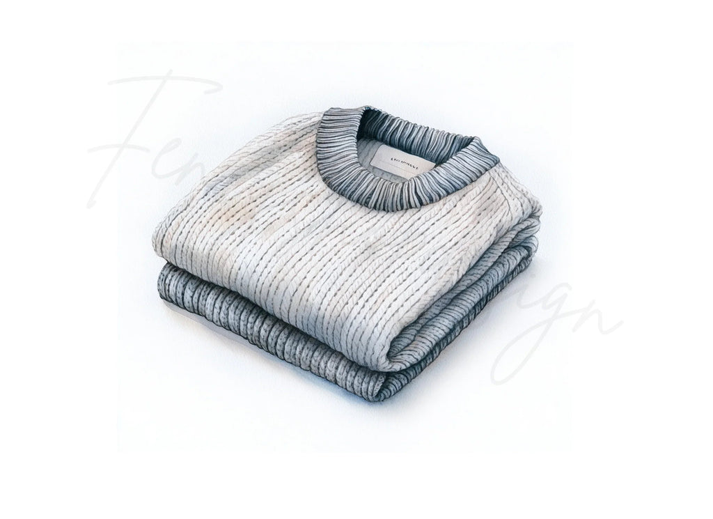 Cozy Folded Sweaters Clipart Bundle
