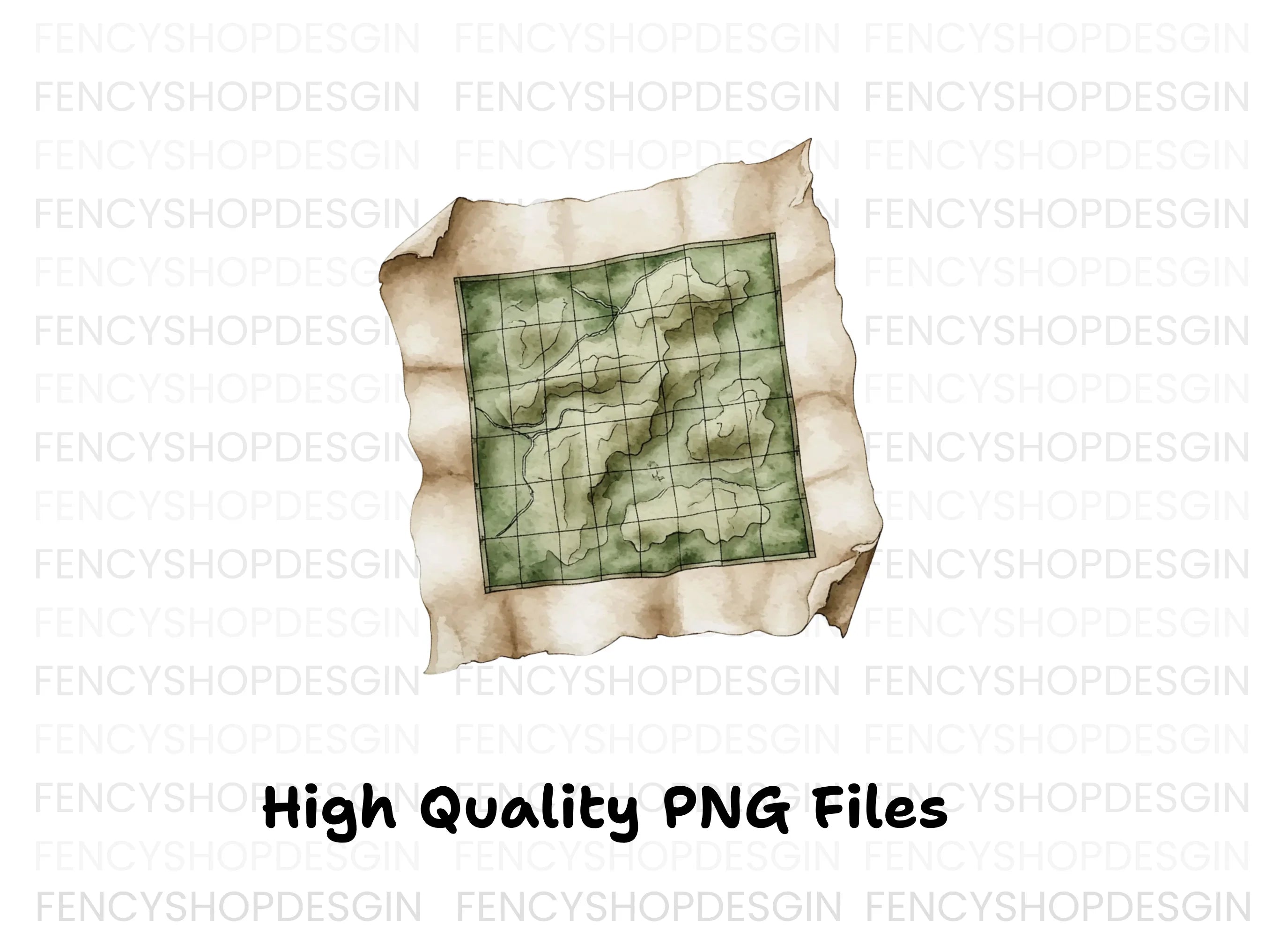 Old Treasure Map Clipart Bundle