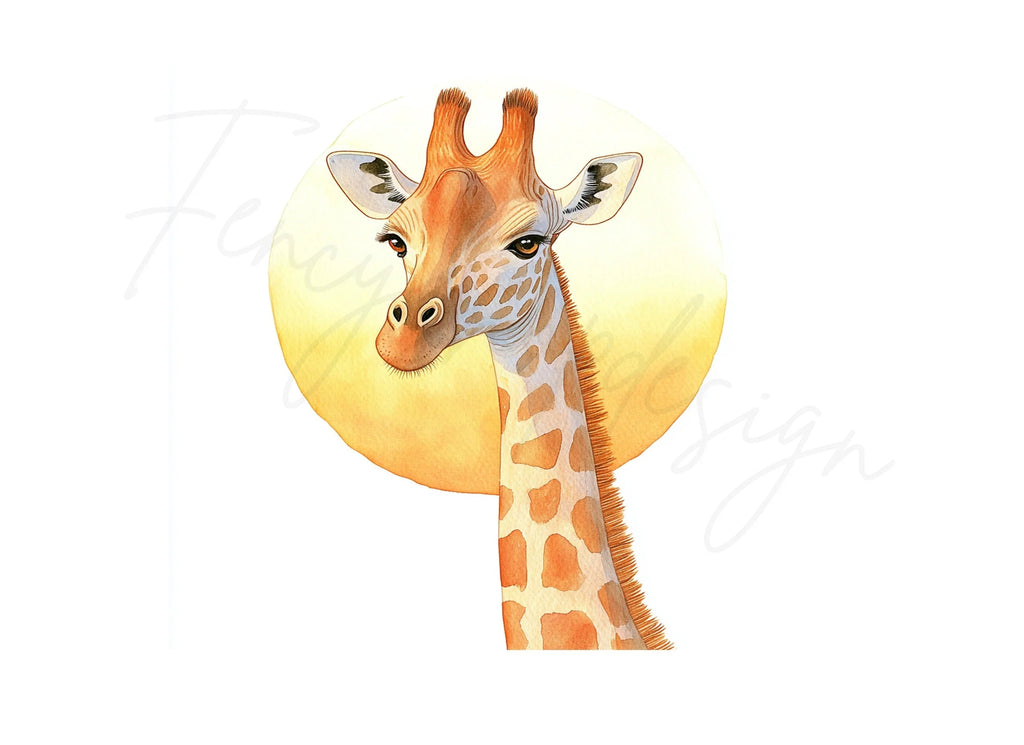Radiant Giraffe Head Clipart Bundle