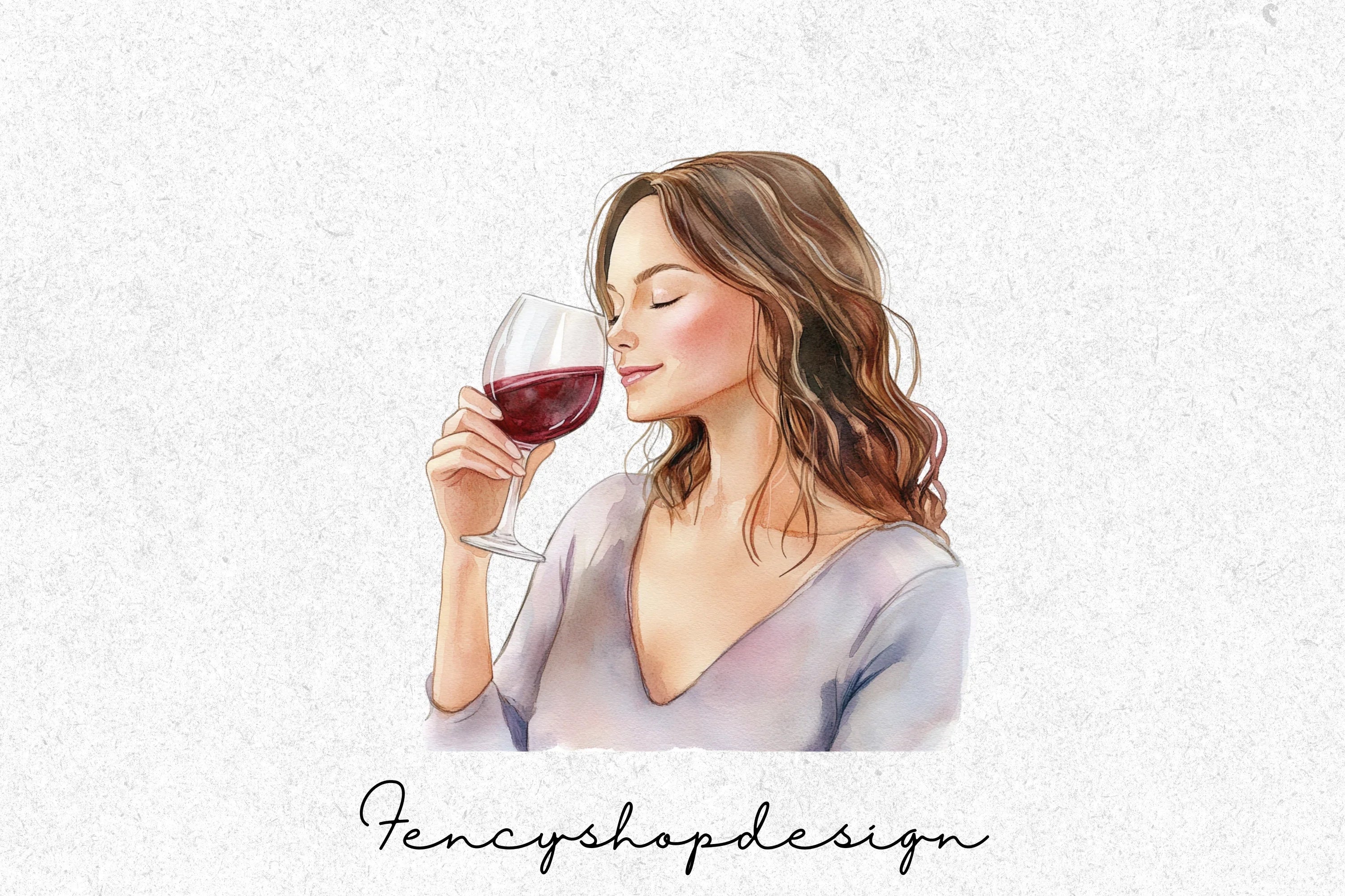 Elegant Wine Women Clipart Bundle