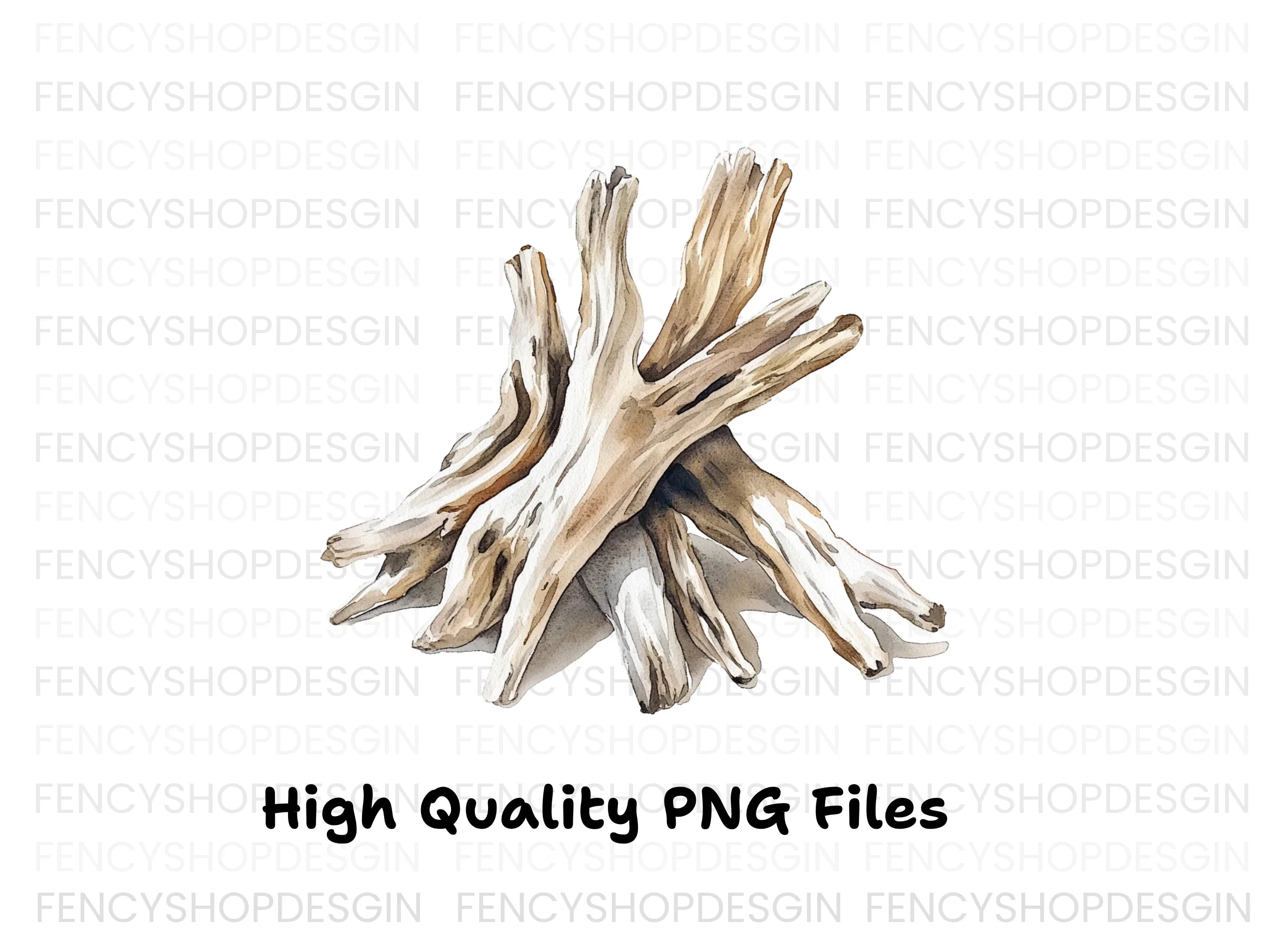 Stacked Driftwood Clipart Bundle