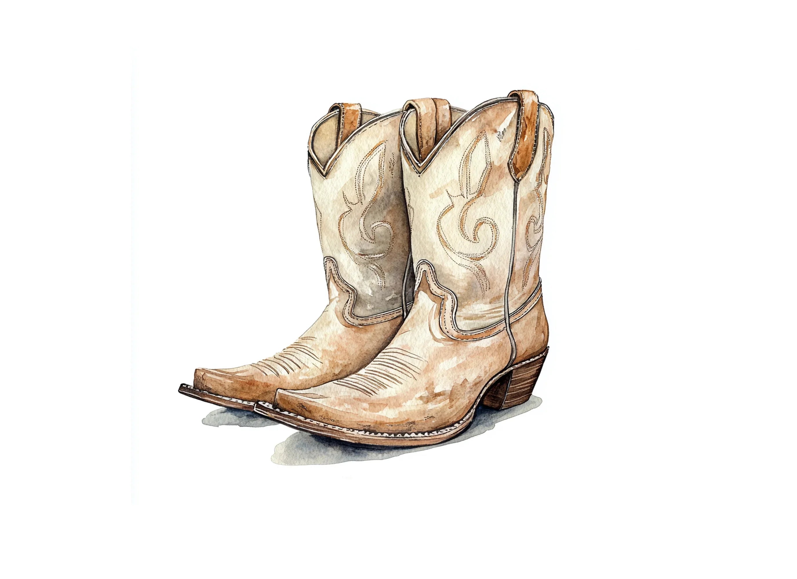 Classic Cowboy Boots Clipart Bundle