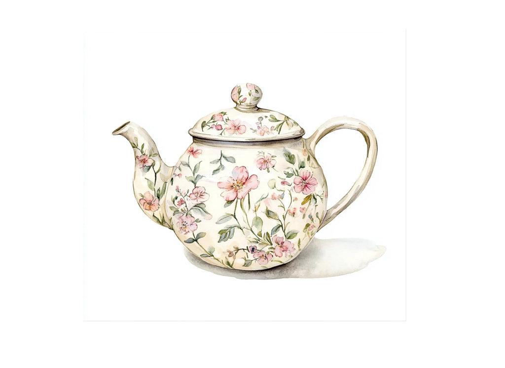 Elegant Floral Teapots Clipart Bundle