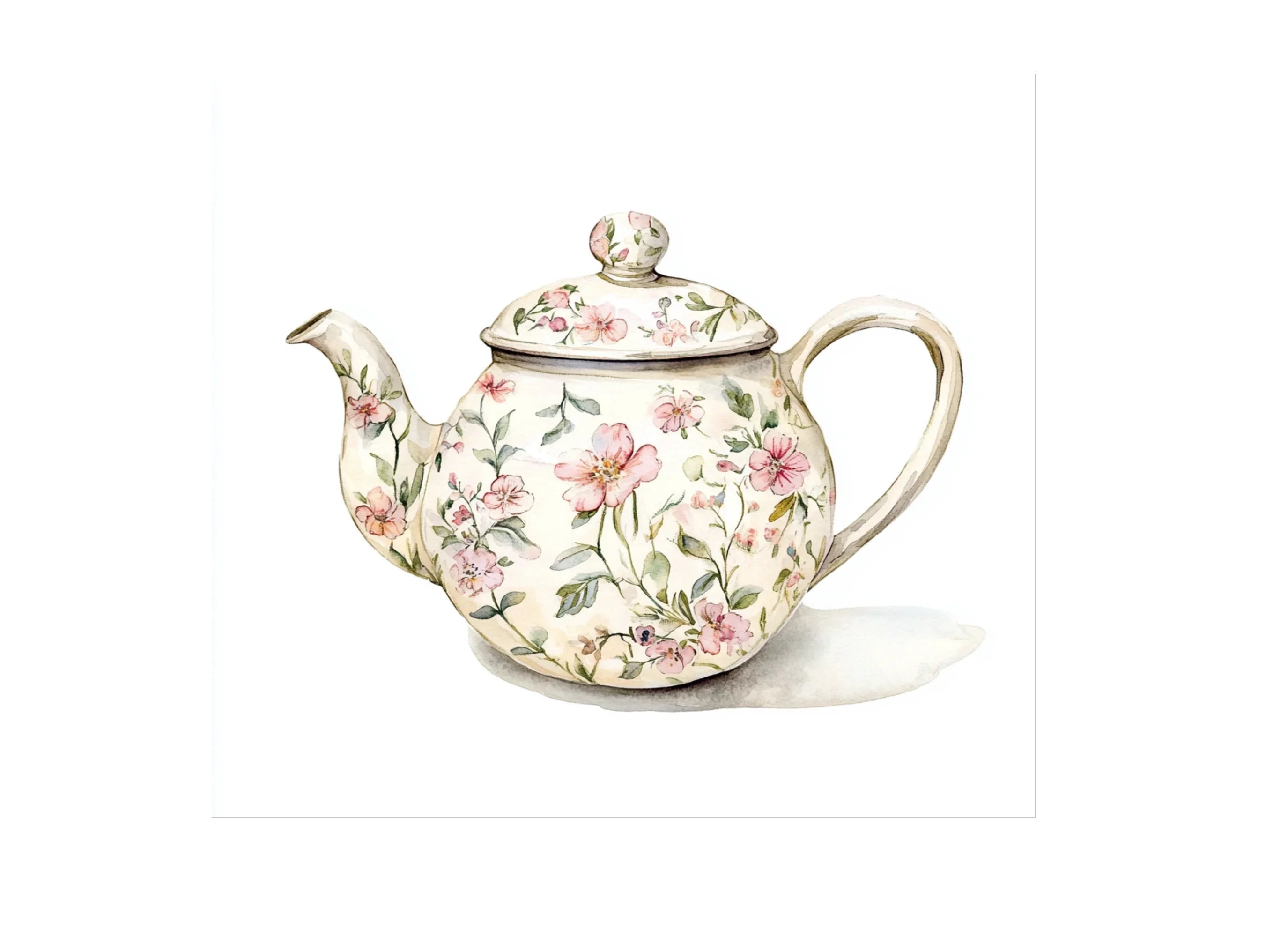 Elegant Floral Teapots Clipart Bundle