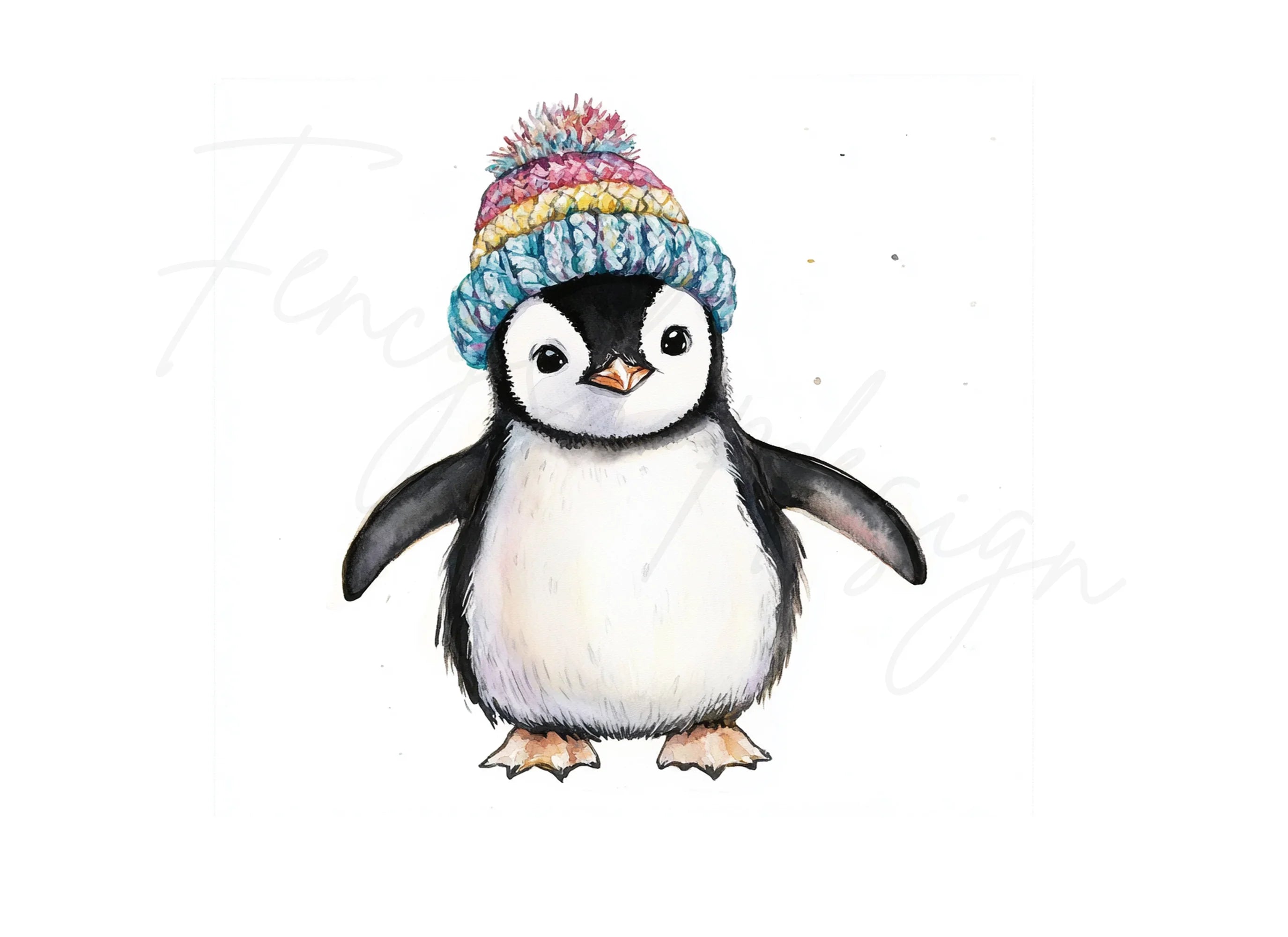 Cute Penguin Winter Hat Clipart Bundle
