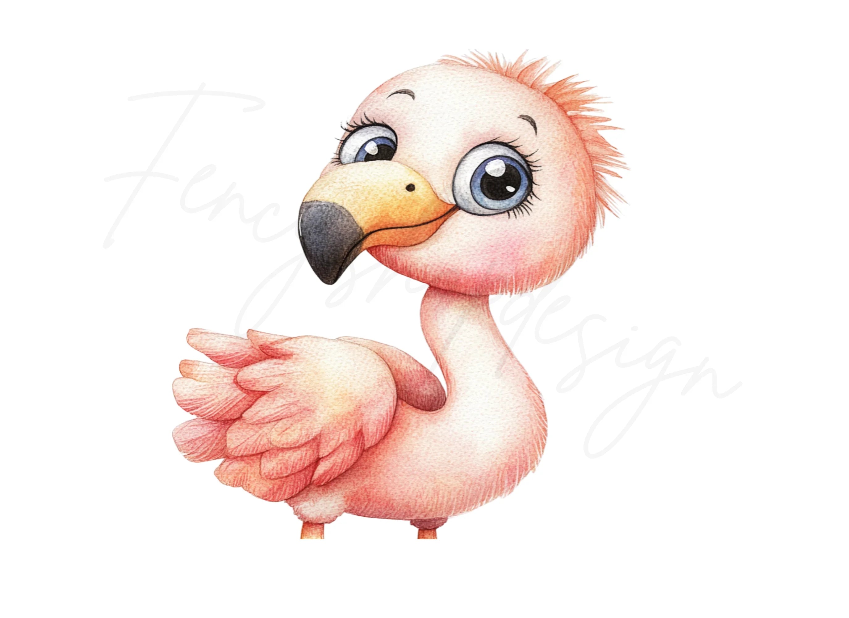 Cute Flamingo Clipart Bundle