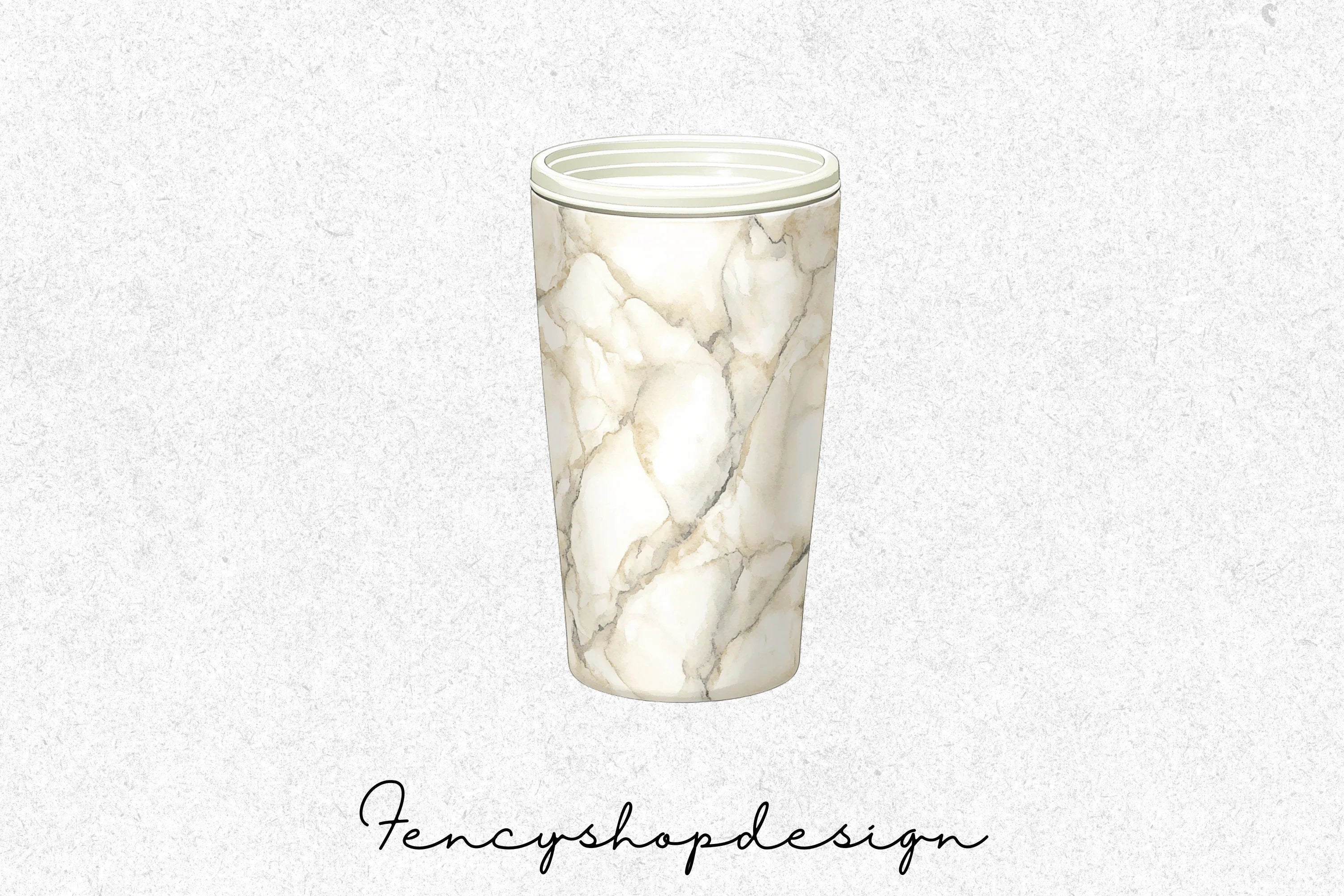 White Gold Marble Tumbler Clipart Bundle