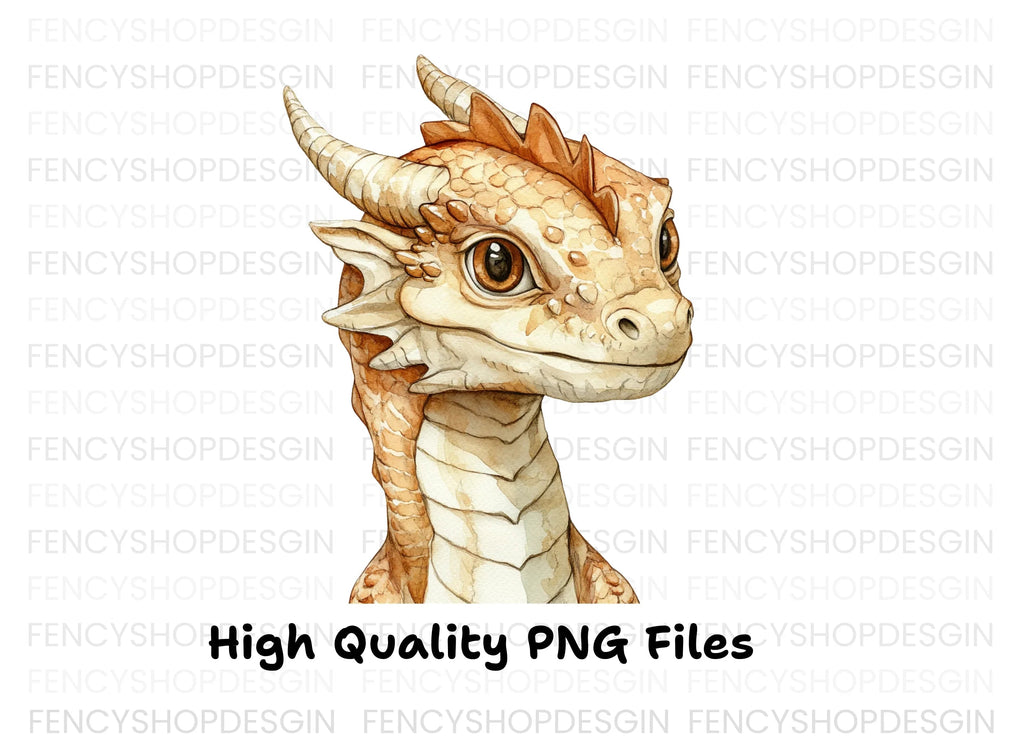 Cute Baby Dragon Head Clipart Bundle