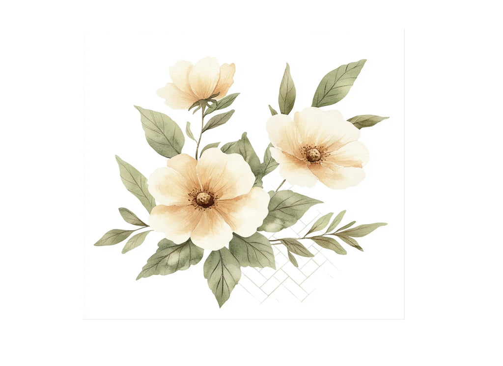 Beige Floral Clipart Bundle