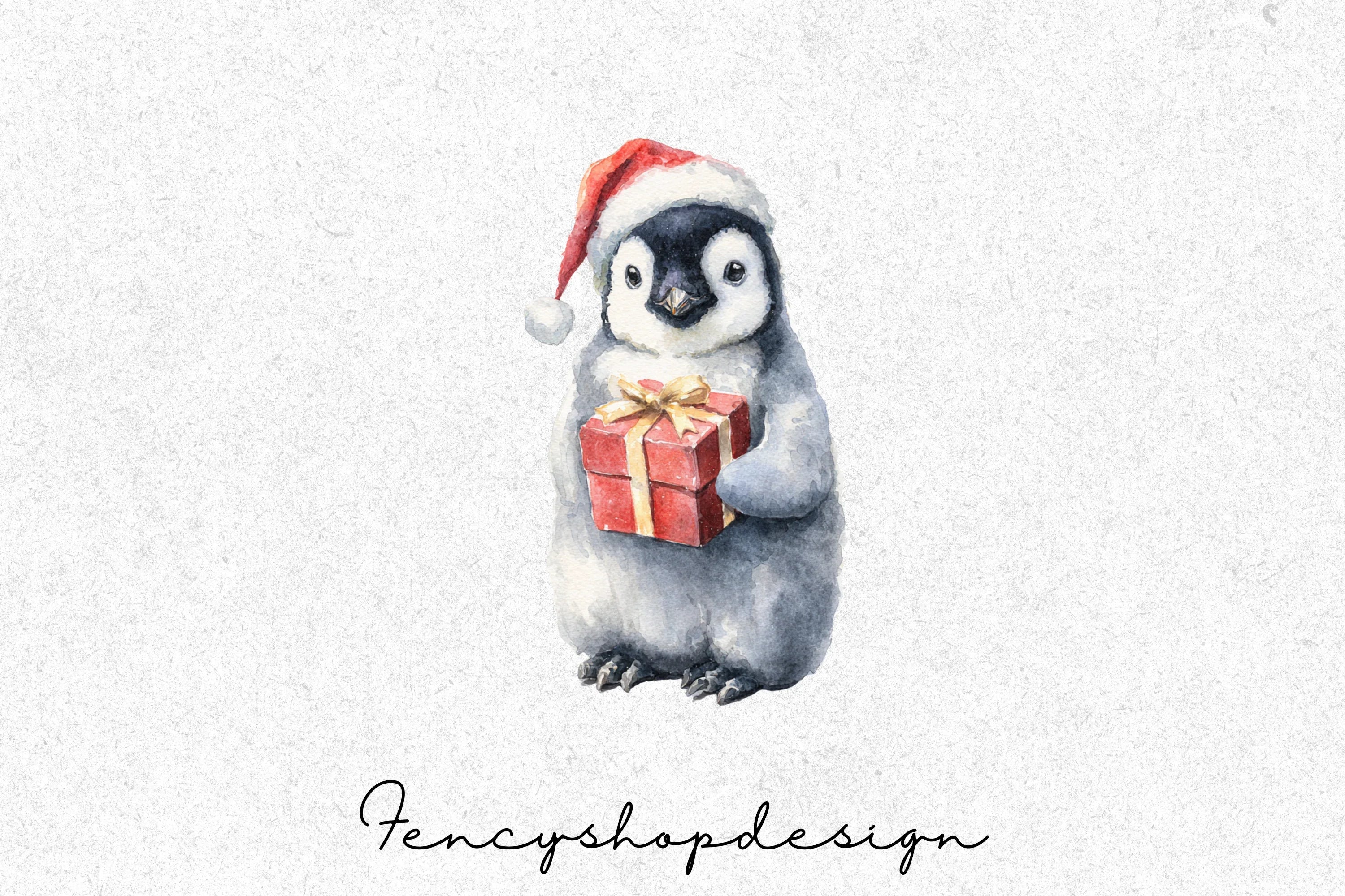 Cute Christmas Penguin Clipart Bundle