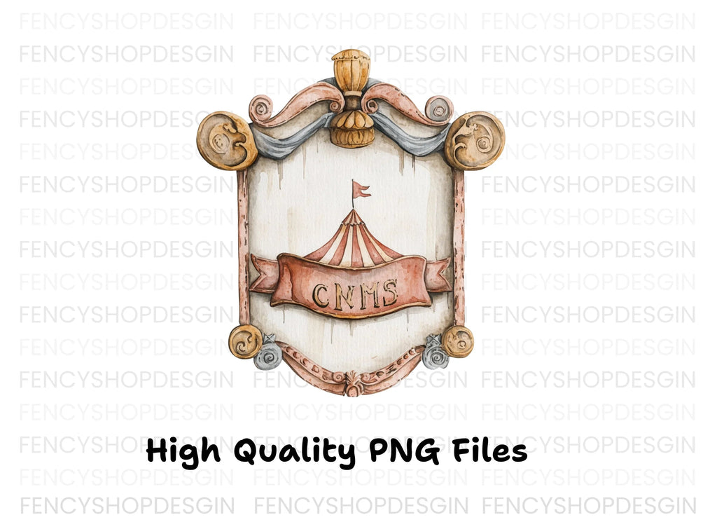 Vintage Circus Tent Frame Clipart Bundle